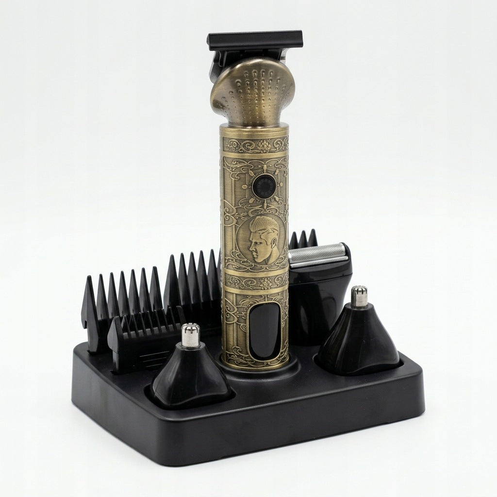 Hair Clipper 7in1 Trimmer Retro Beard Nose Body USB LED Packaging status original
