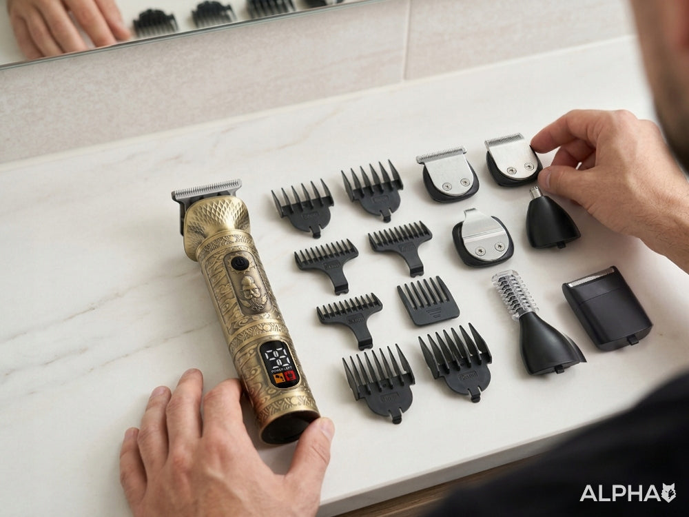 Hair Clipper, Beard 7in1 - Nose Trimmer + Shaver Alpha Packaging status original