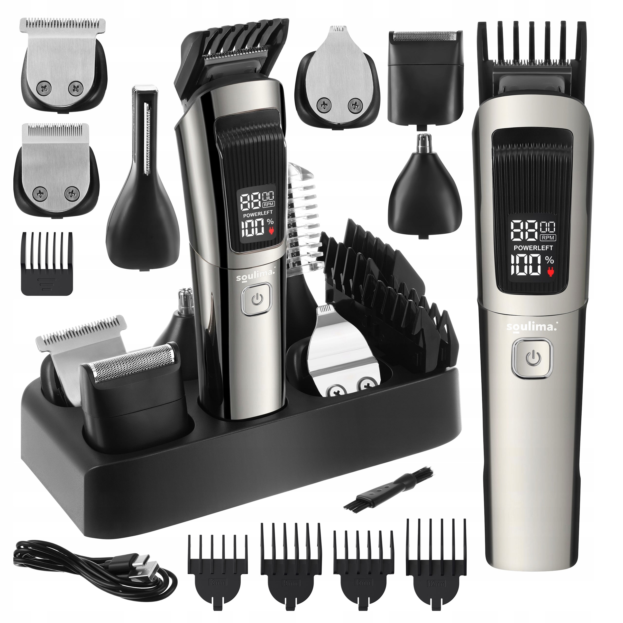 Hair Clipper Haircut Beard Body Trimmer Wireless Shaver 8in1