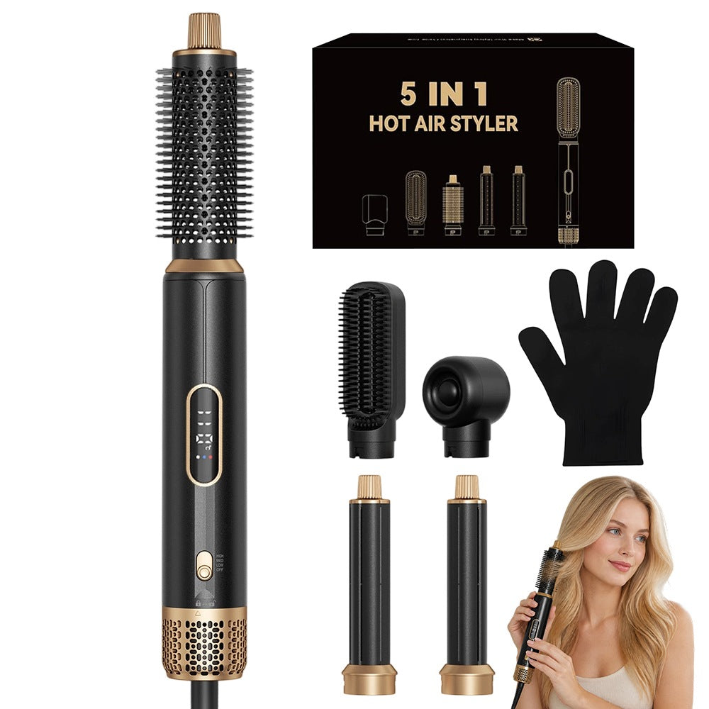 Hair Dryer 5in1 Curler Straightener 3 Temp LCD 1000W For Gift