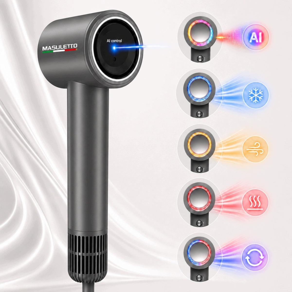 Hair Dryer Intelligent AI with Sensor Temperature Control Mode Manufacturer code Suszarka z sensorem automatycznej temperatury