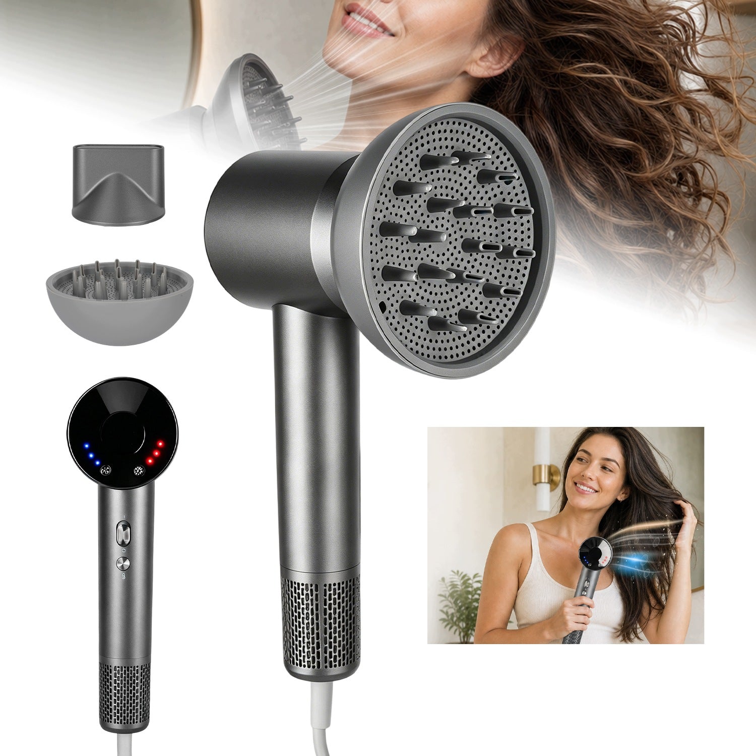 Hair Dryer Ionic Hair Dryer 5in1 Turbo Elegant And Shiny
