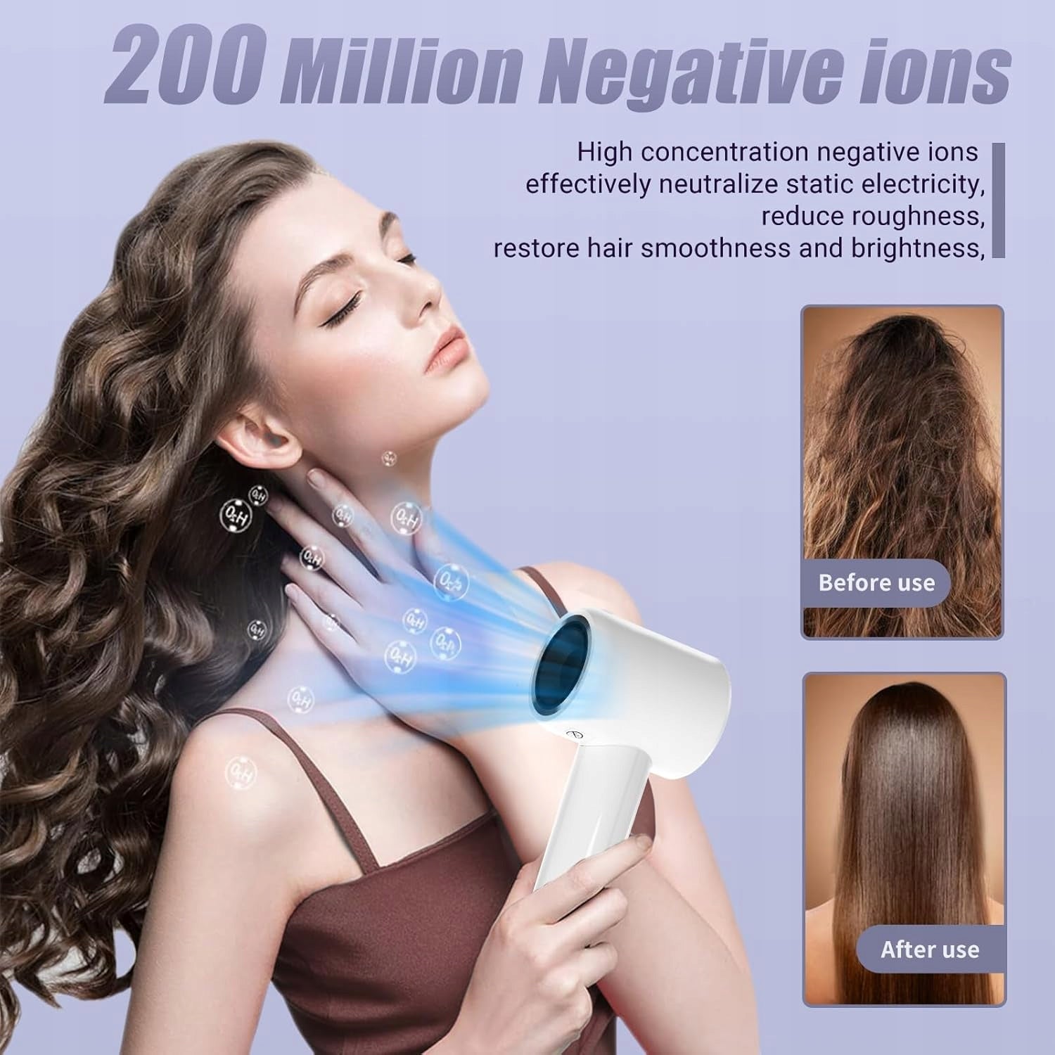Hair Dryer Ionizing Professional High Speed White 110000 RPM Brand no brand