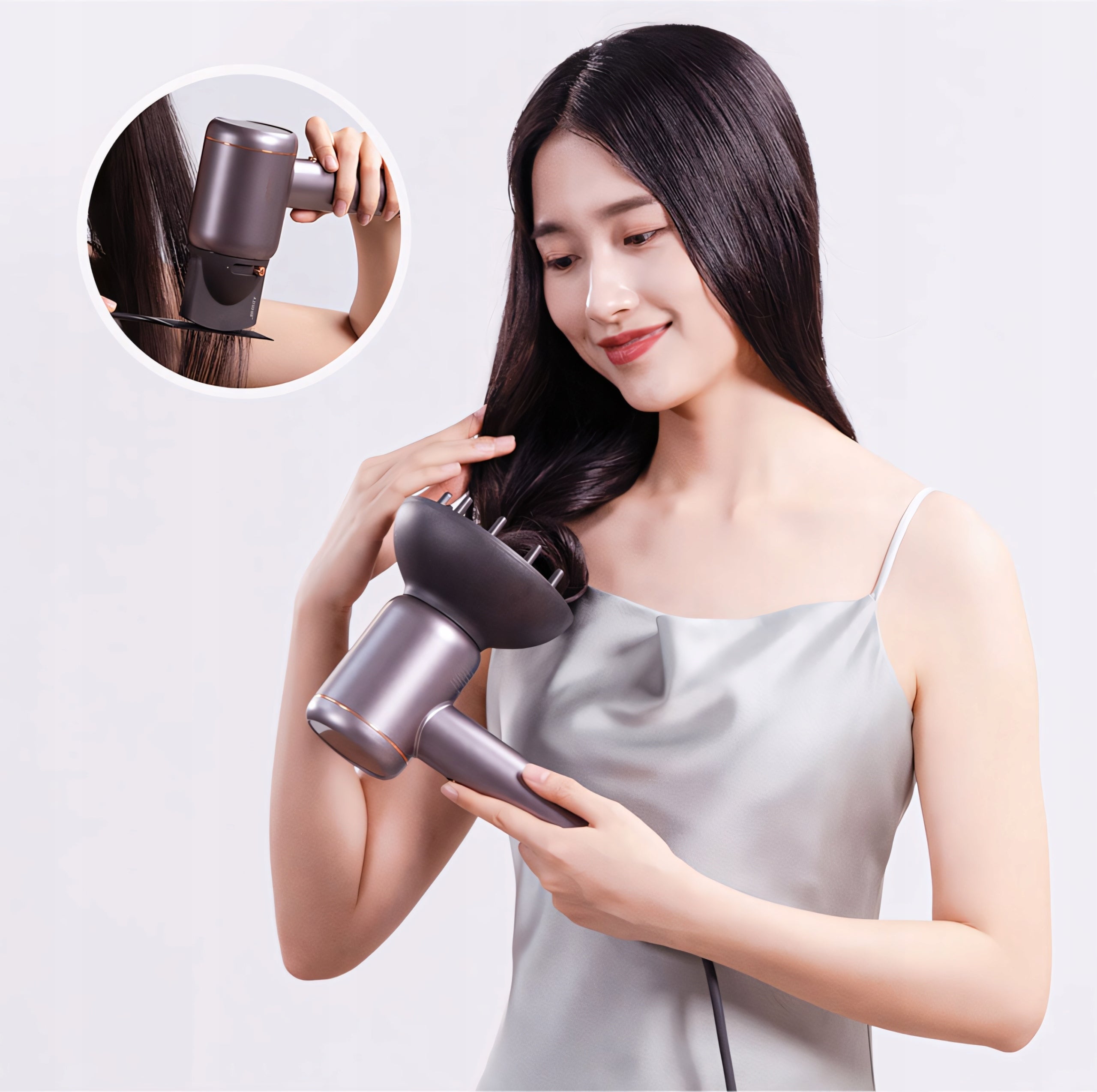 Hair Dryer Jimmy F8 1600W Ionization Nanoi Quiet LED Screen Diffuser Brand Jimmy