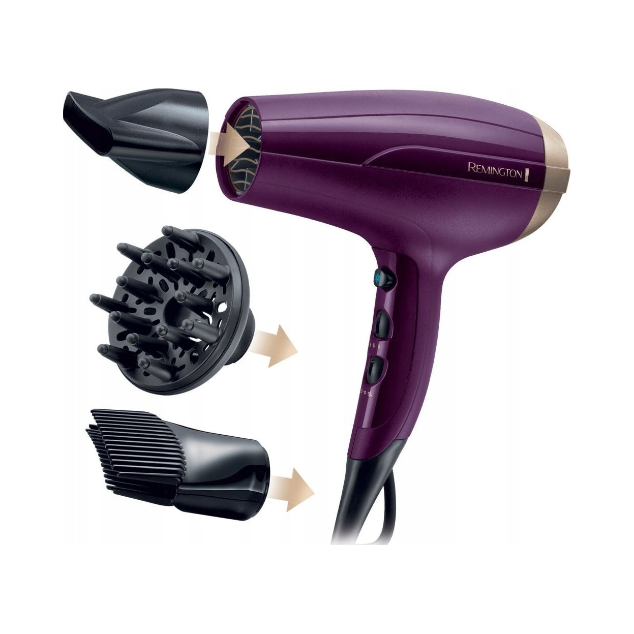 Hair Dryer Remington D5219 Ionization Diffuser Cold Blow Tip