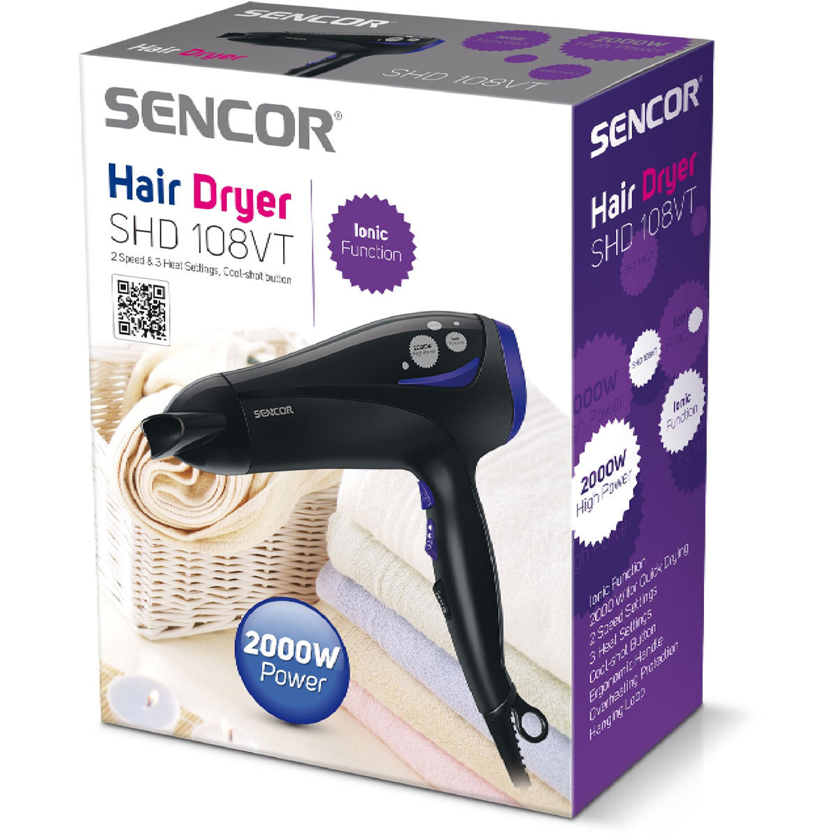 Hair Dryer Sencor SHD 108VT 2200W Ionization Diffuser Concentrator Brand no brand