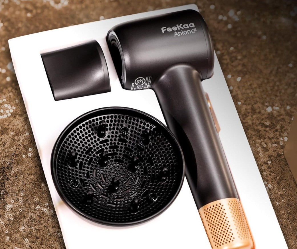 Hair Dryer With Diffuser Compact 1800w Feekaa Anion Packaging status original