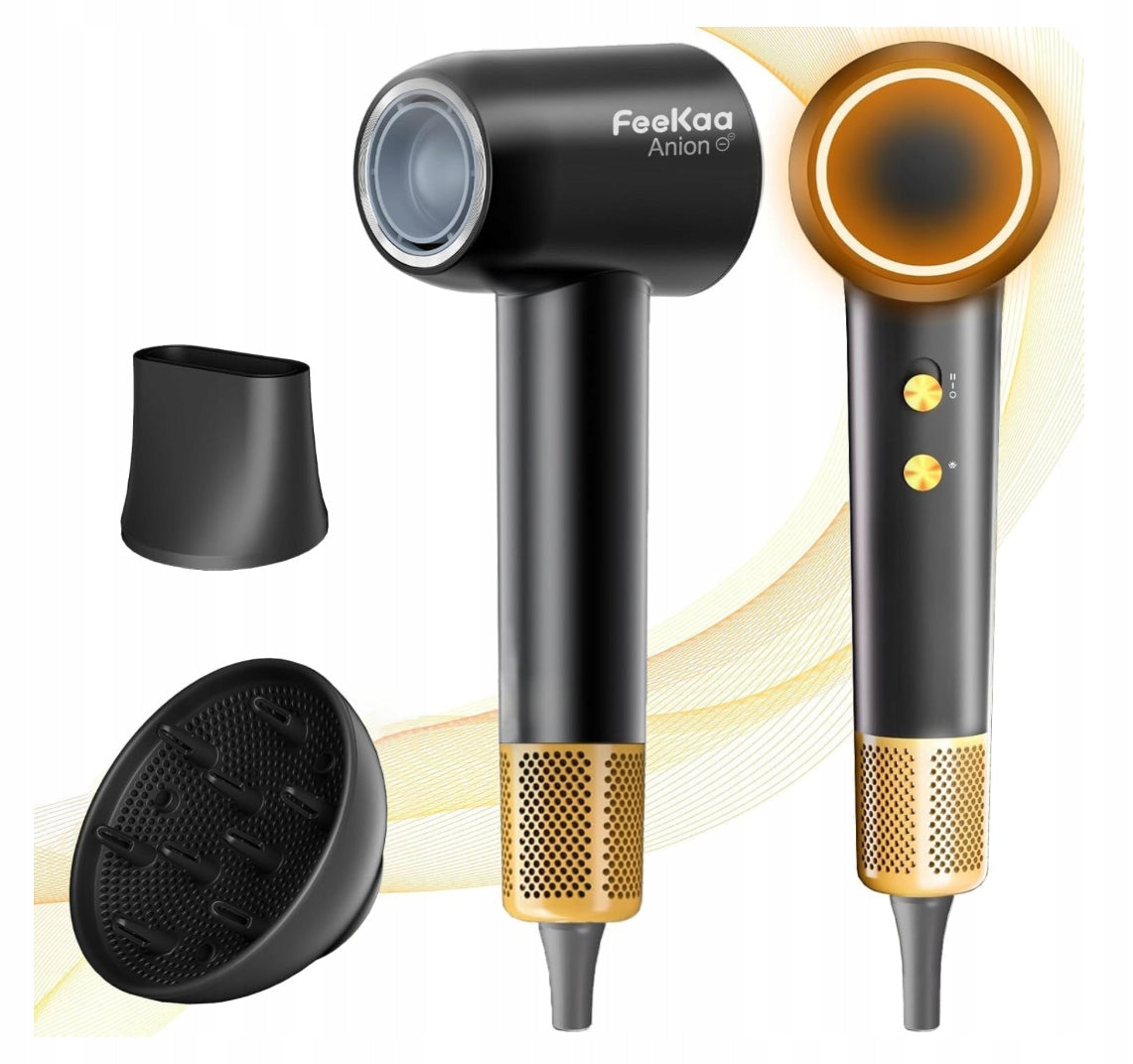 Hair Dryer With Diffuser Compact 1800w Feekaa Anion