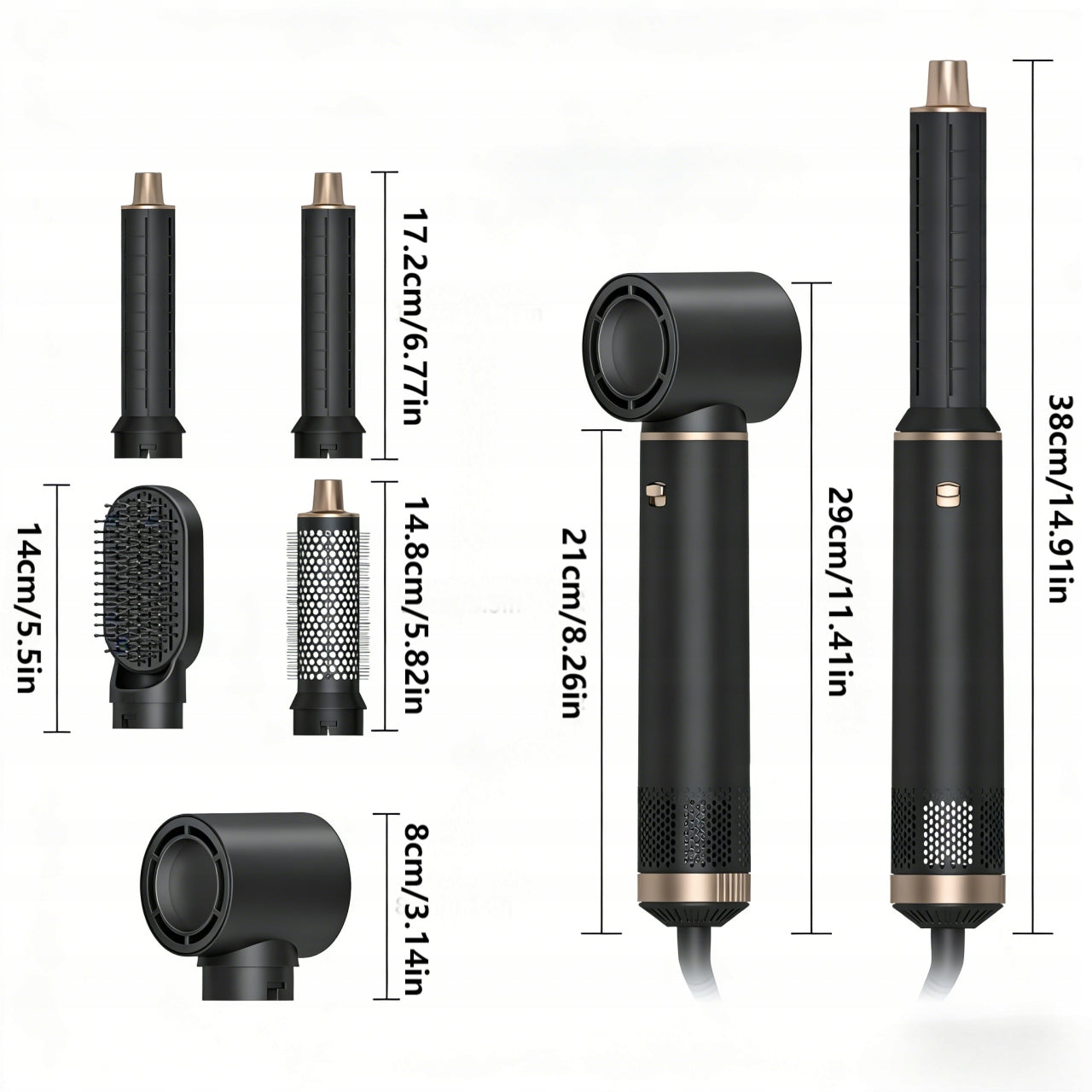 Hair Dryer with Curler and Straightener Negative Ion Technology 5in1 Brand no brand