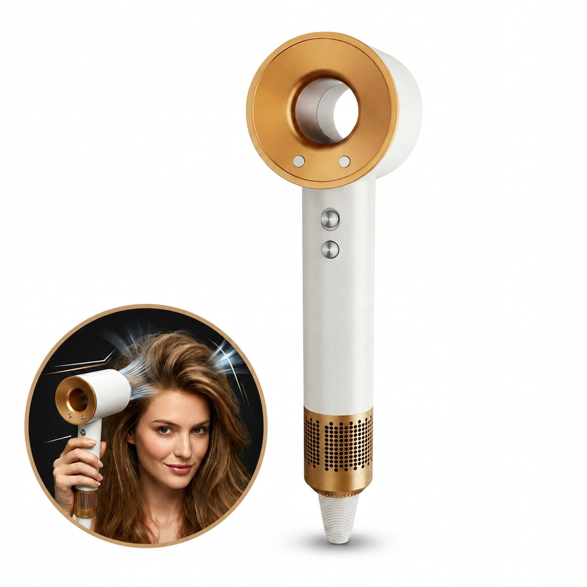 Hair Dryer with Ionization Strong Professional Ceramic Gold