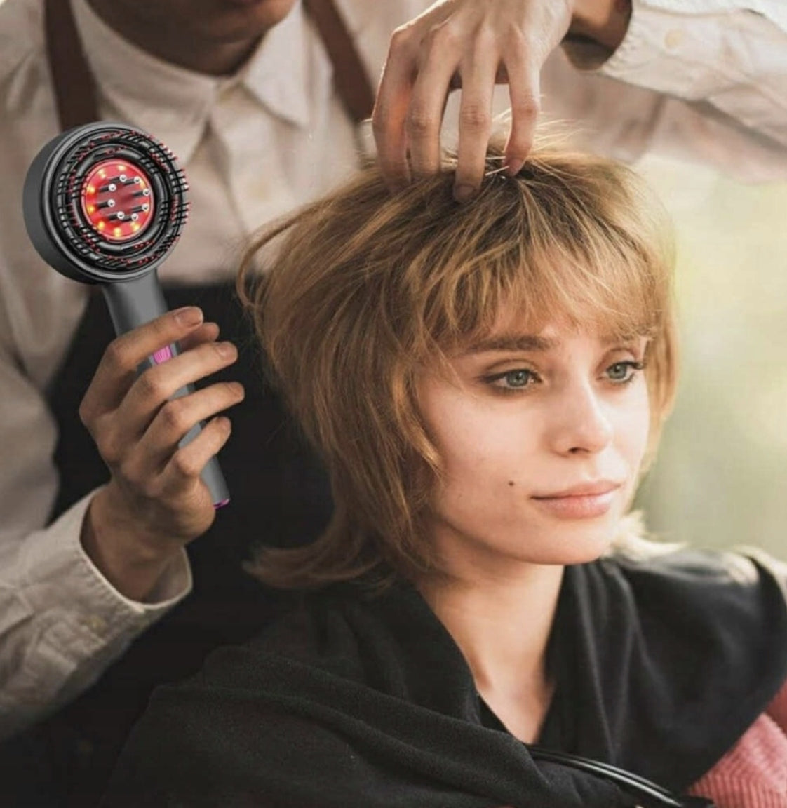 Hair Massager LED Electric Brush with Red Light Stimulation Medical device no
