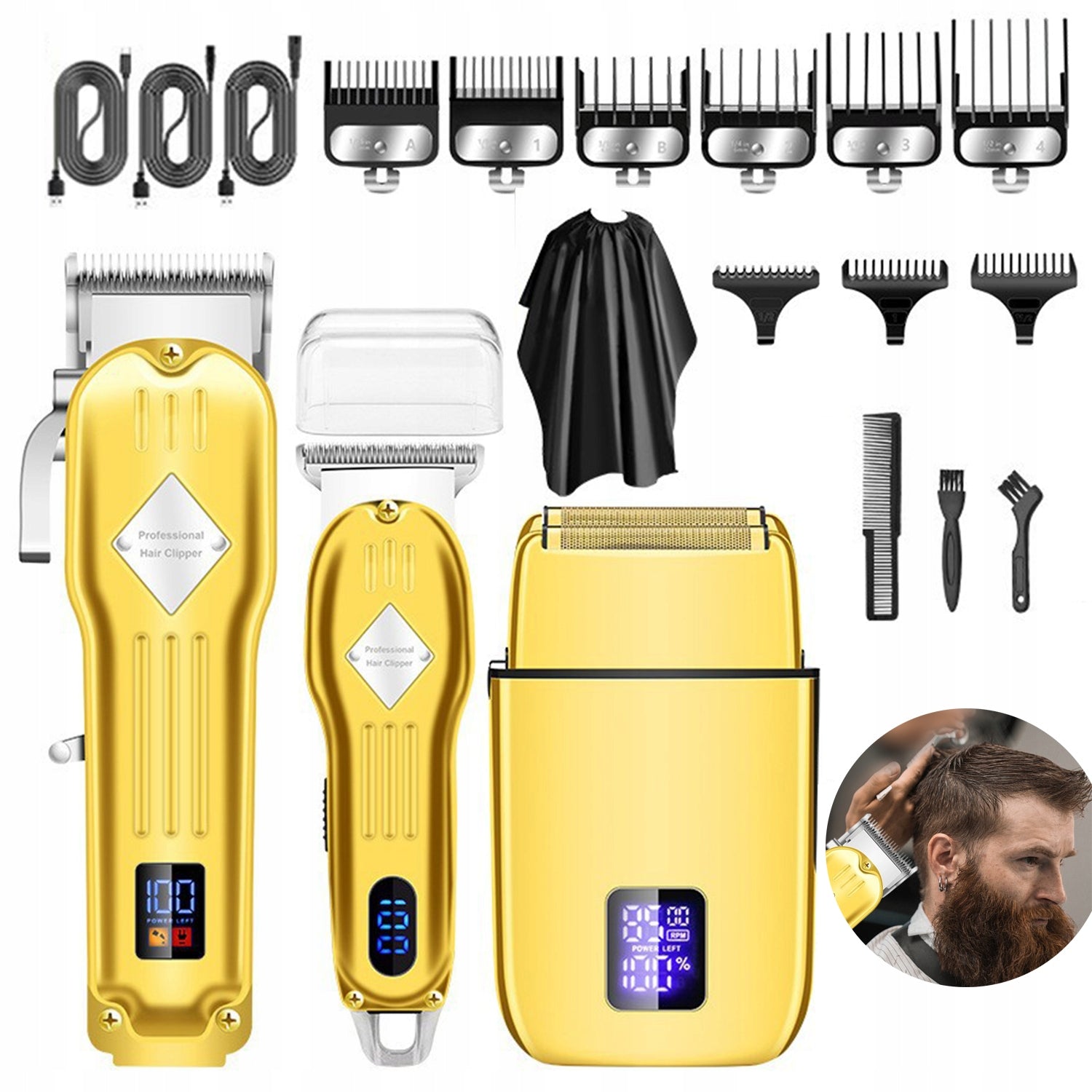 Hair Trimmer Set for Precise Grooming Shaver Beard Professional 8 in 1 Body