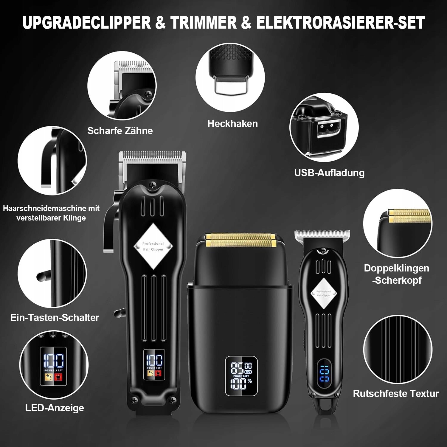 Hair clipper set: 3 in 1 (Clipper/Trimmer/Shaver), Brand no brand