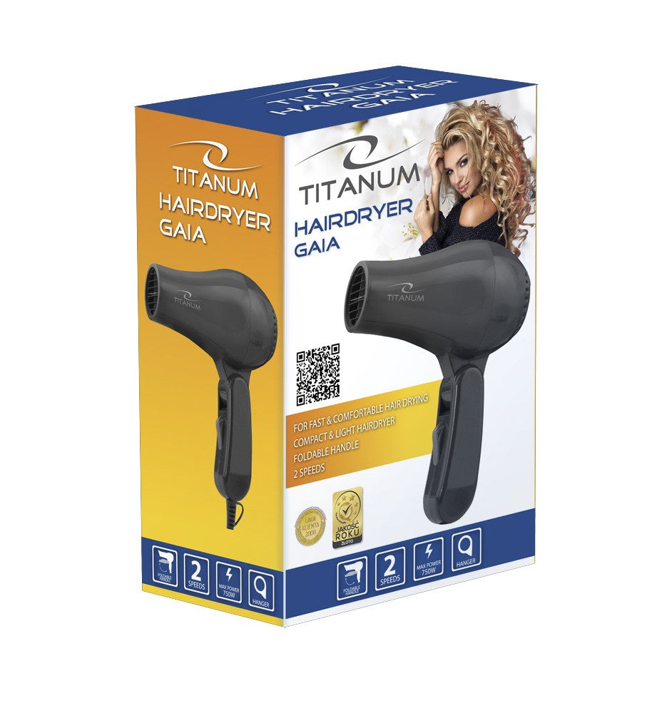 Hair dryer Titanum Gaia black Manufacturer code TBH003K