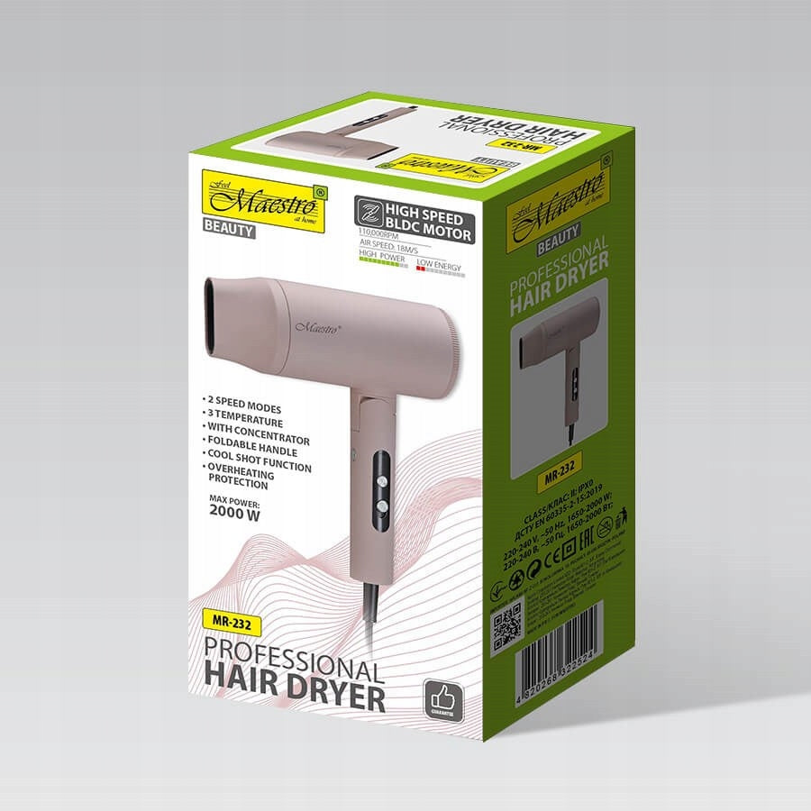 Hairdryer 2000W MAESTRO MR-232 Model 606206891
