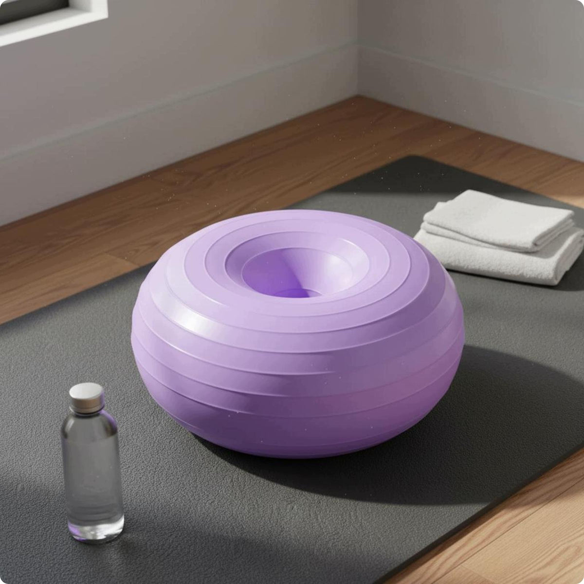 Half Balance Ball Inflatable Donut Dome Yoga Trainer for Pilates Purple