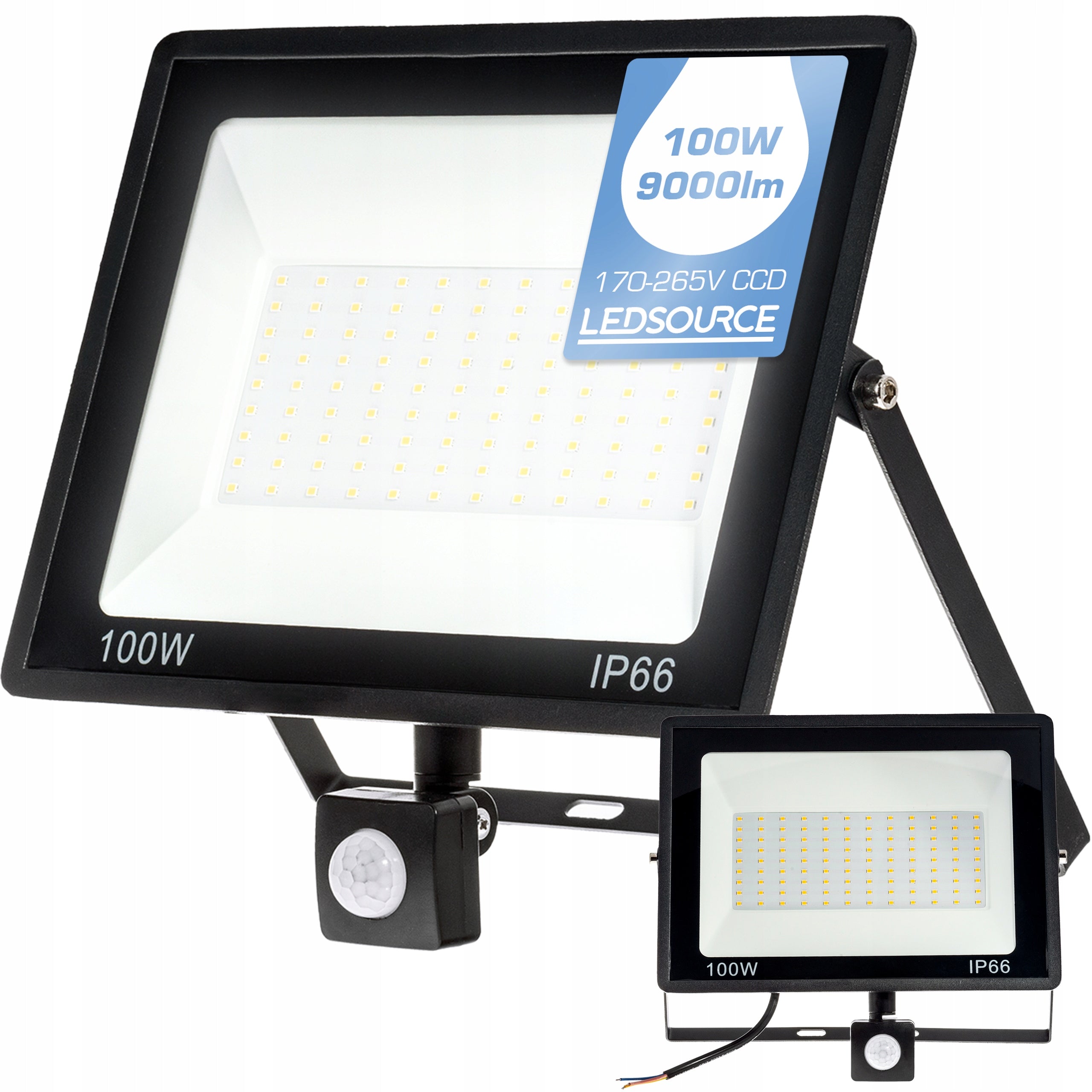 Halogen 100W LED Floodlight Outdoor Lamp Motion Sensor Twilight Garage