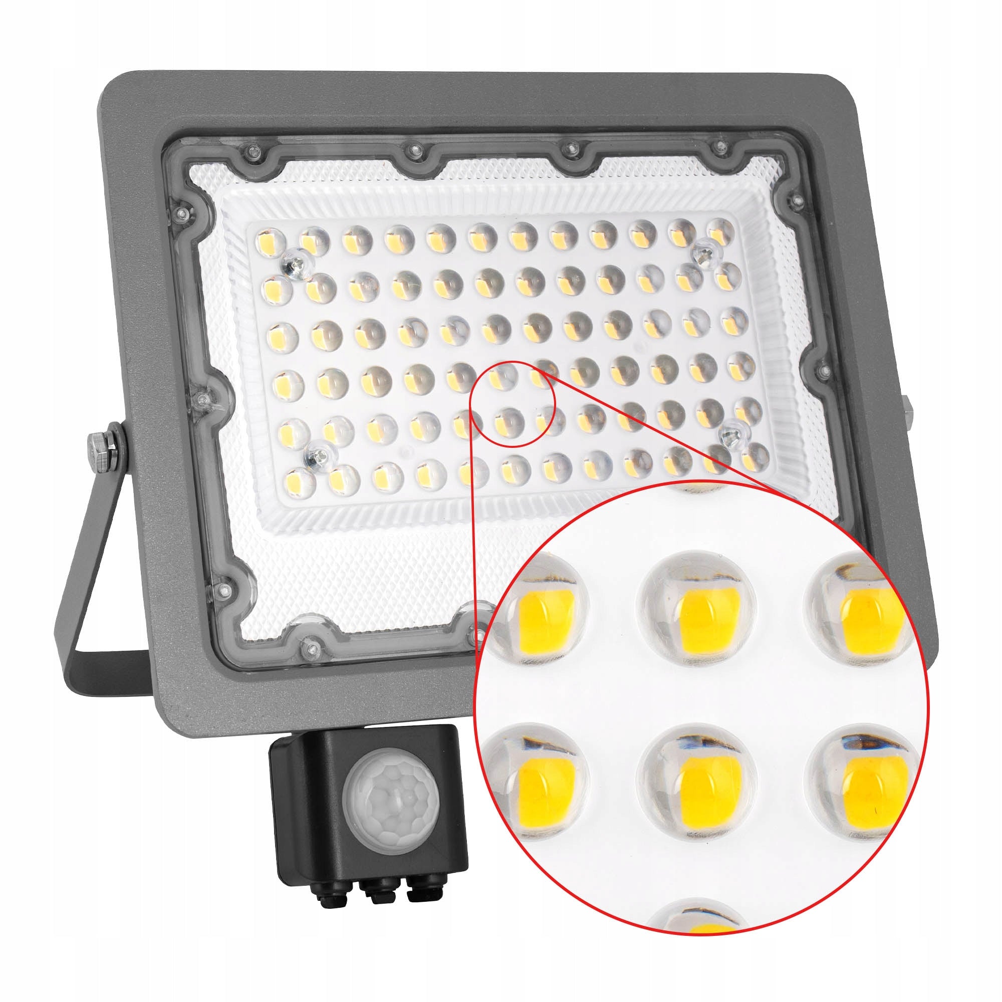 Halogen 50W LED Floodlight Headlight with Outdoor Dusk Motion Sensor Brand LEDLUX