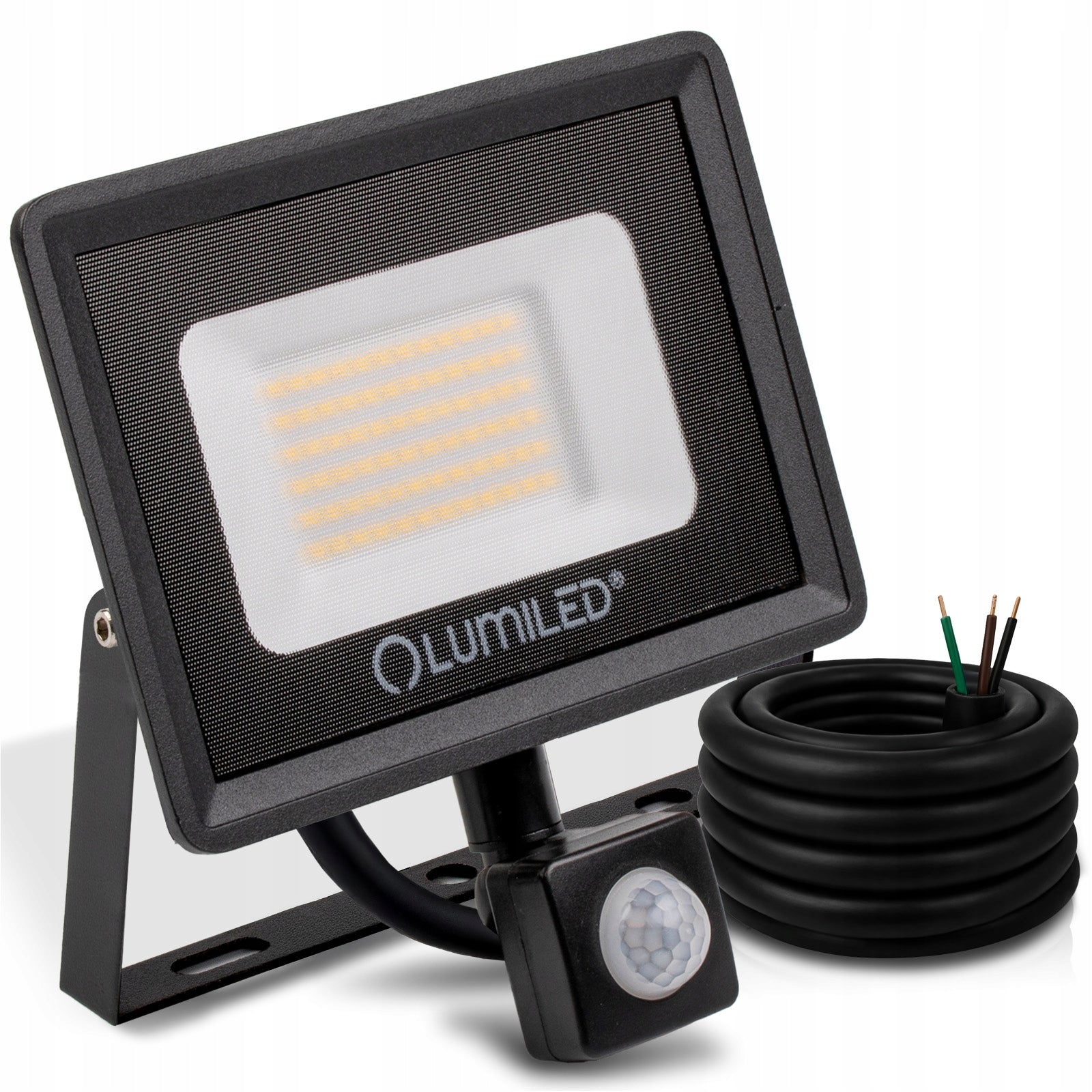 Halogen 50W LED Floodlight Outdoor Lamp Motion Sensor Twilight Garage Packaging status original