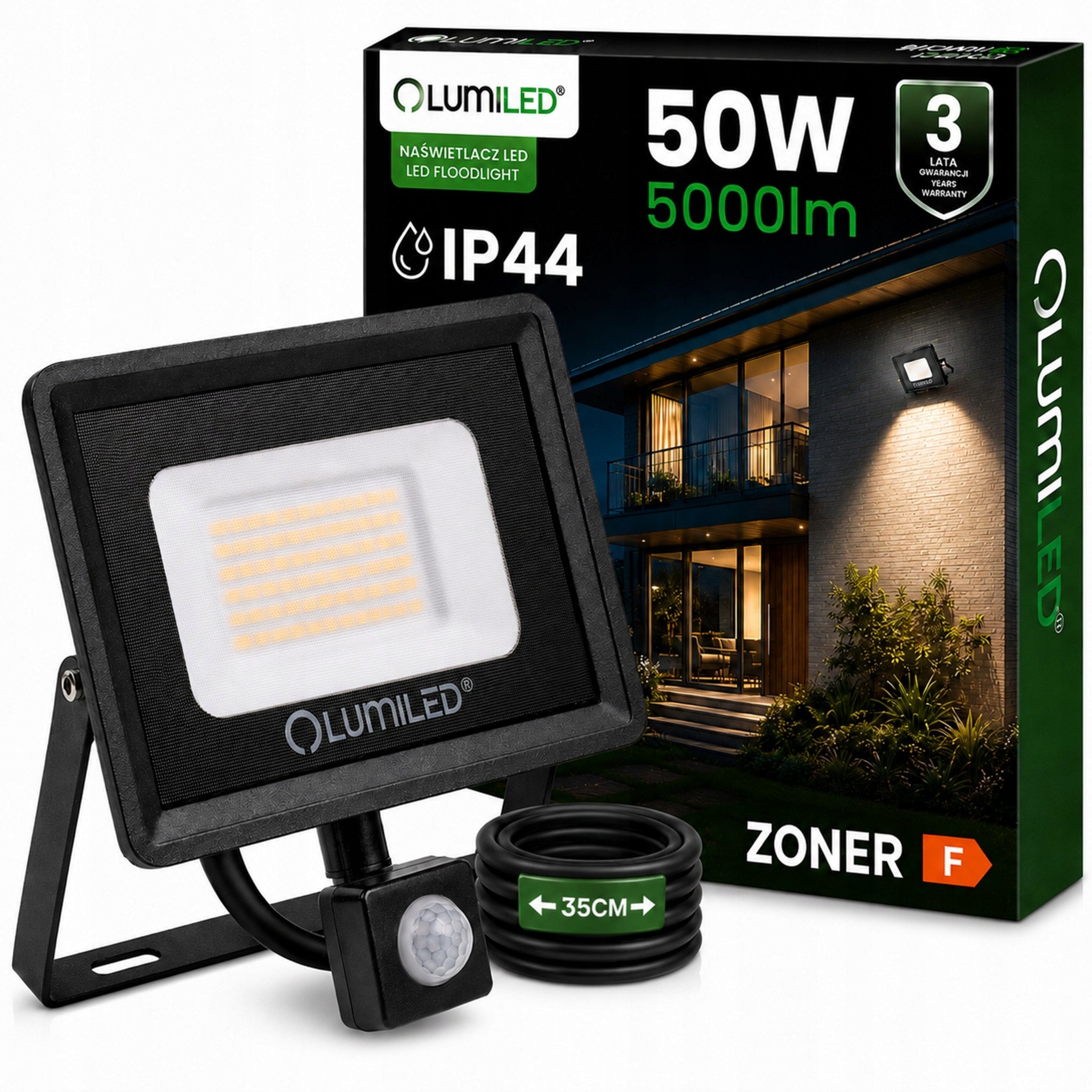 Halogen 50W LED Floodlight Outdoor Lamp Motion Sensor Twilight Garage