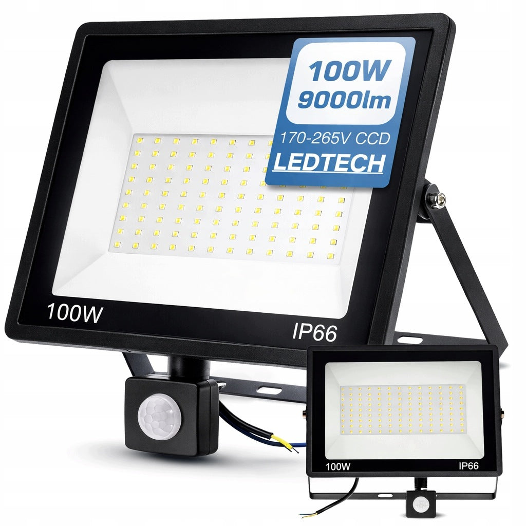 Halogen Floodlight 100W LED OUTDOOR LAMP TWILIGHT MOTION Sensor Garage