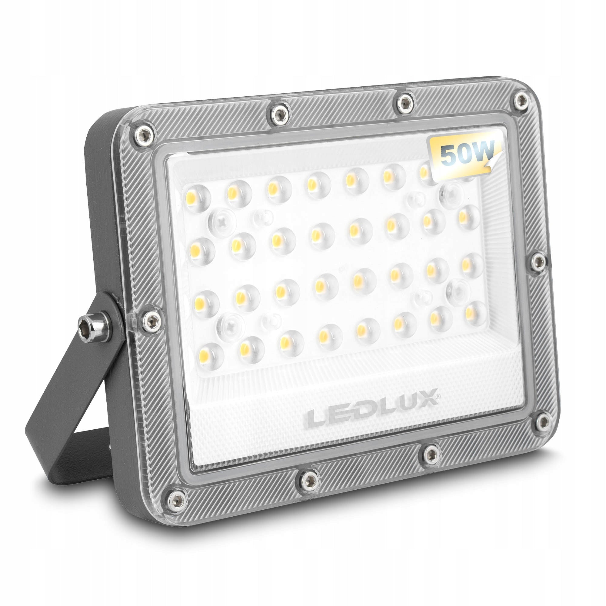 Halogen Floodlight LED Headlight 50W 5000lm Slim Outdoor Waterproof Color gray