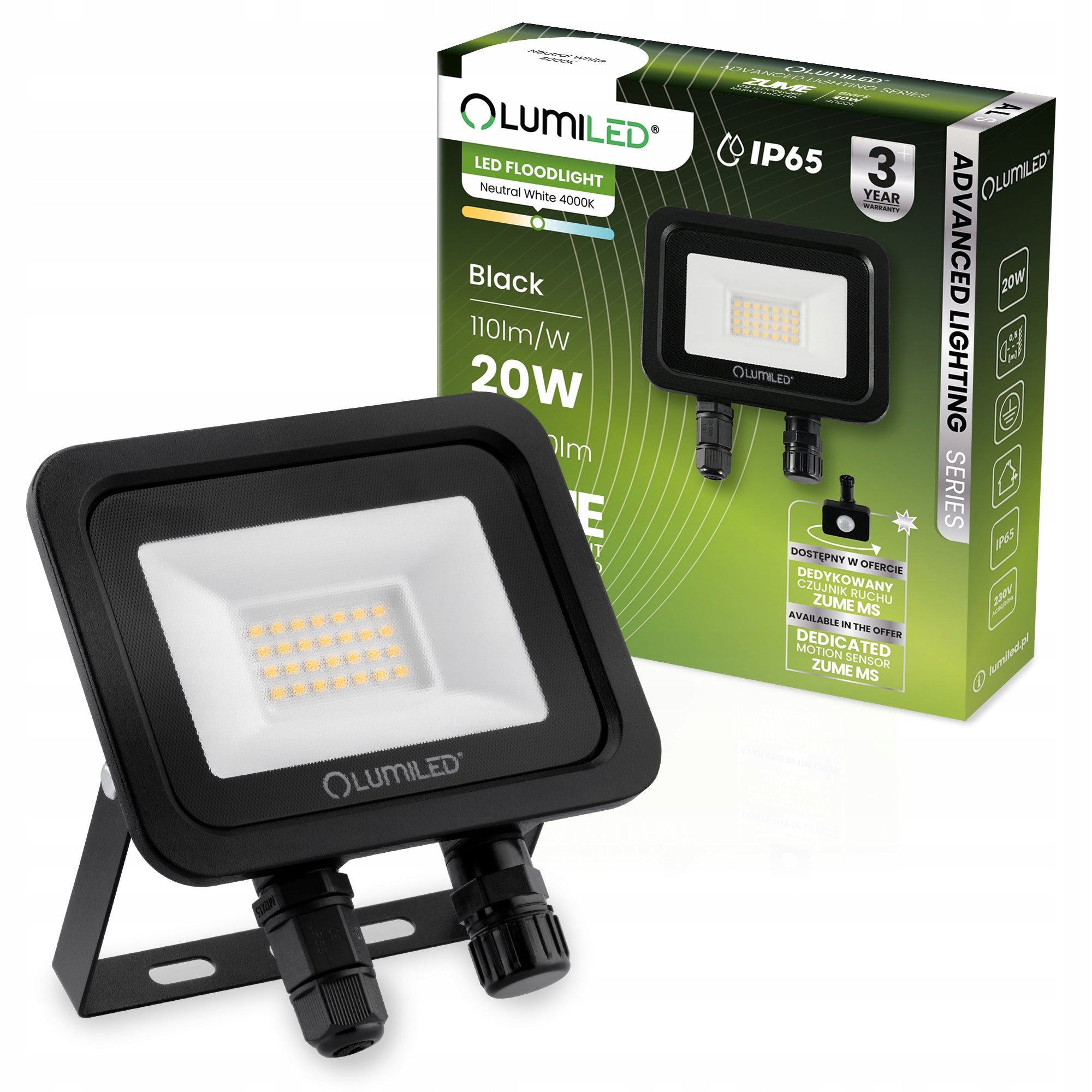 Halogen Floodlight LED Lamp 20W 2200 lm IP65 Outdoor SUPER POWERFUL 4000K