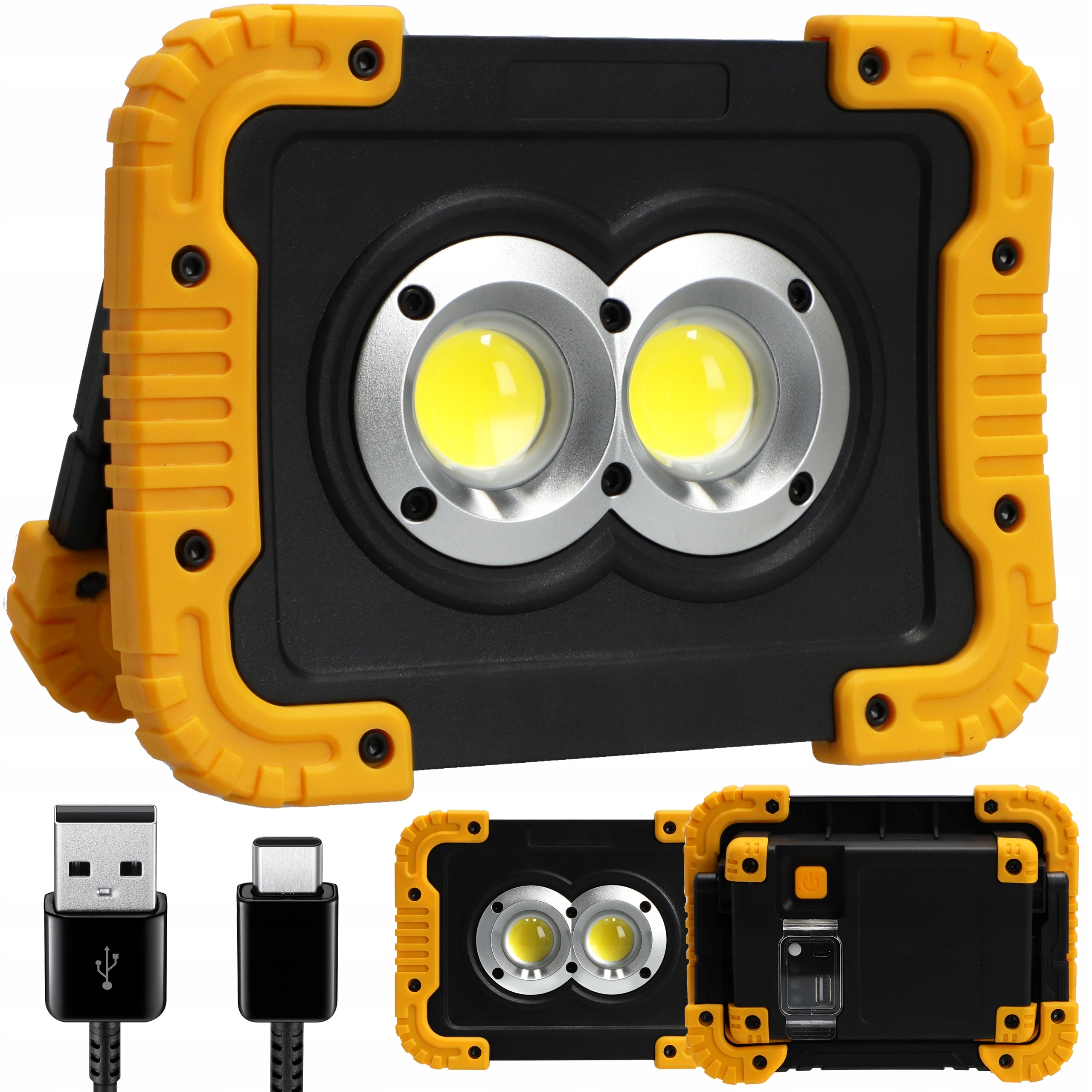 Halogen Floodlight LED Portable Lamp Rechargeable 20W=200W Lenses Construction
