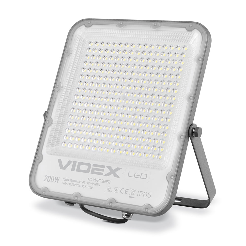 Halogen Floodlight LED grey LAMP 200W 24000lm 5000K IP65 VIDEX neutral Manufacturer code VL-F2-2005G