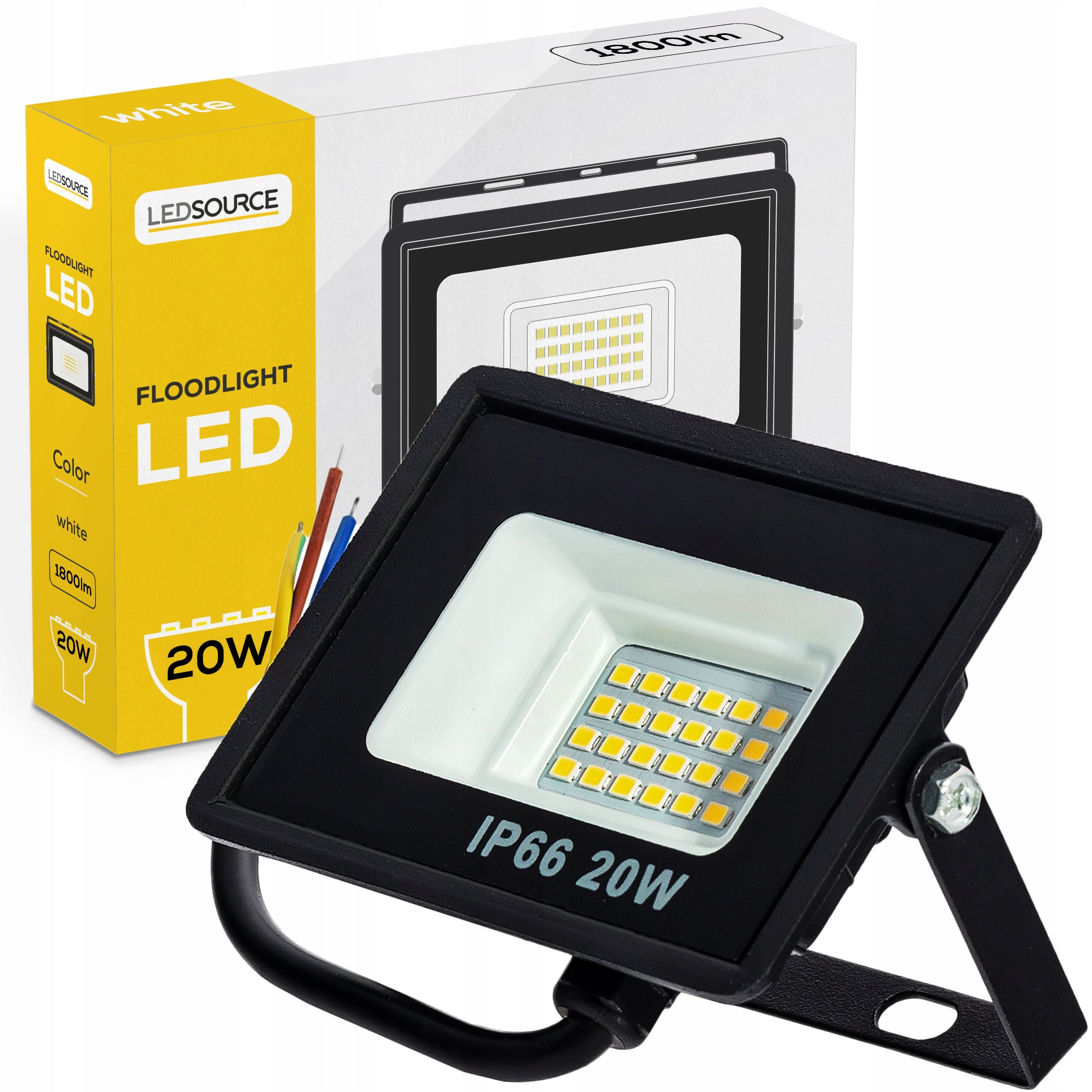 Halogen Headlight 20W LED 1800lm Work Lamp Floodlight Waterproof Slim