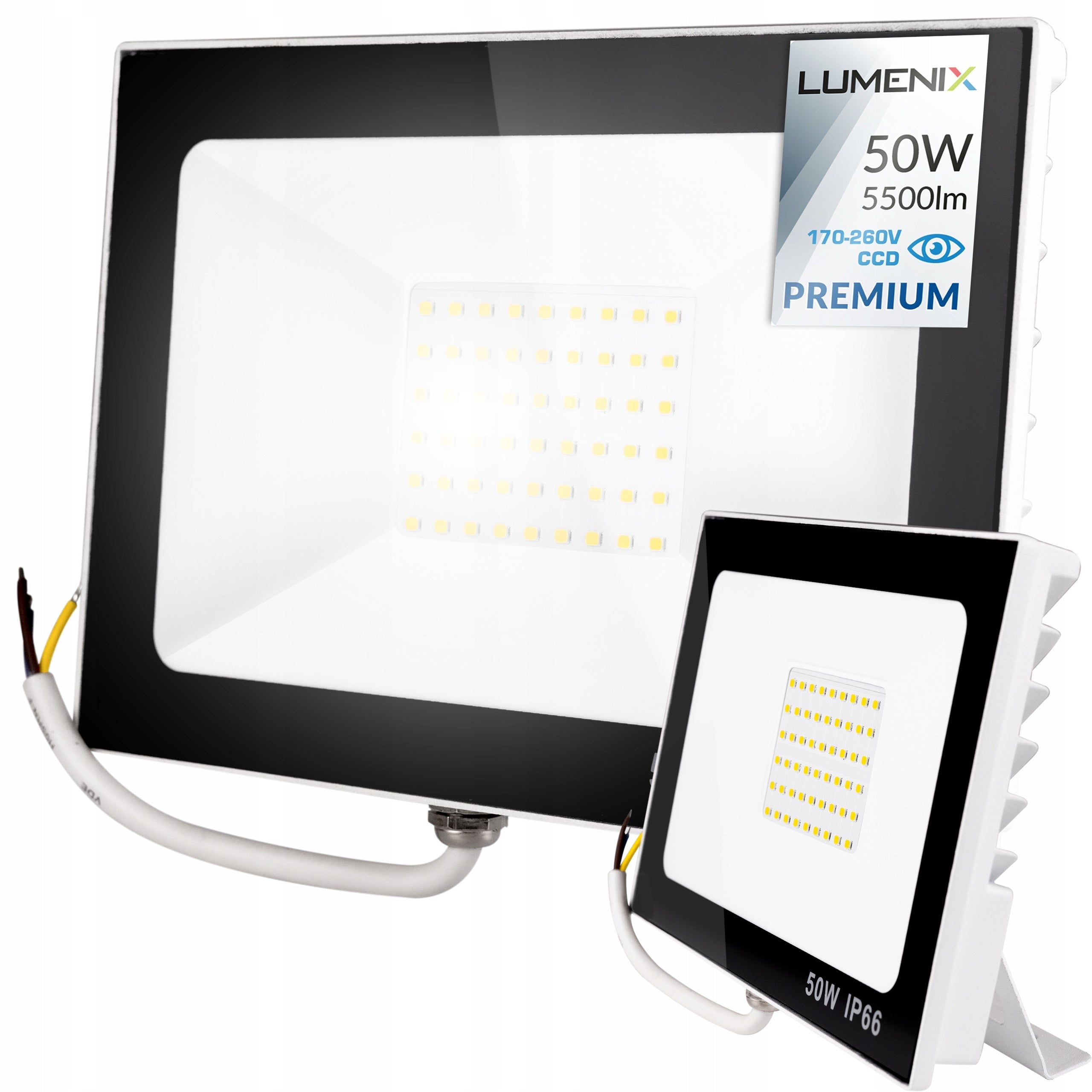 Halogen Headlight 50W LED 5500lm Work Lamp Floodlight Waterproof Slim