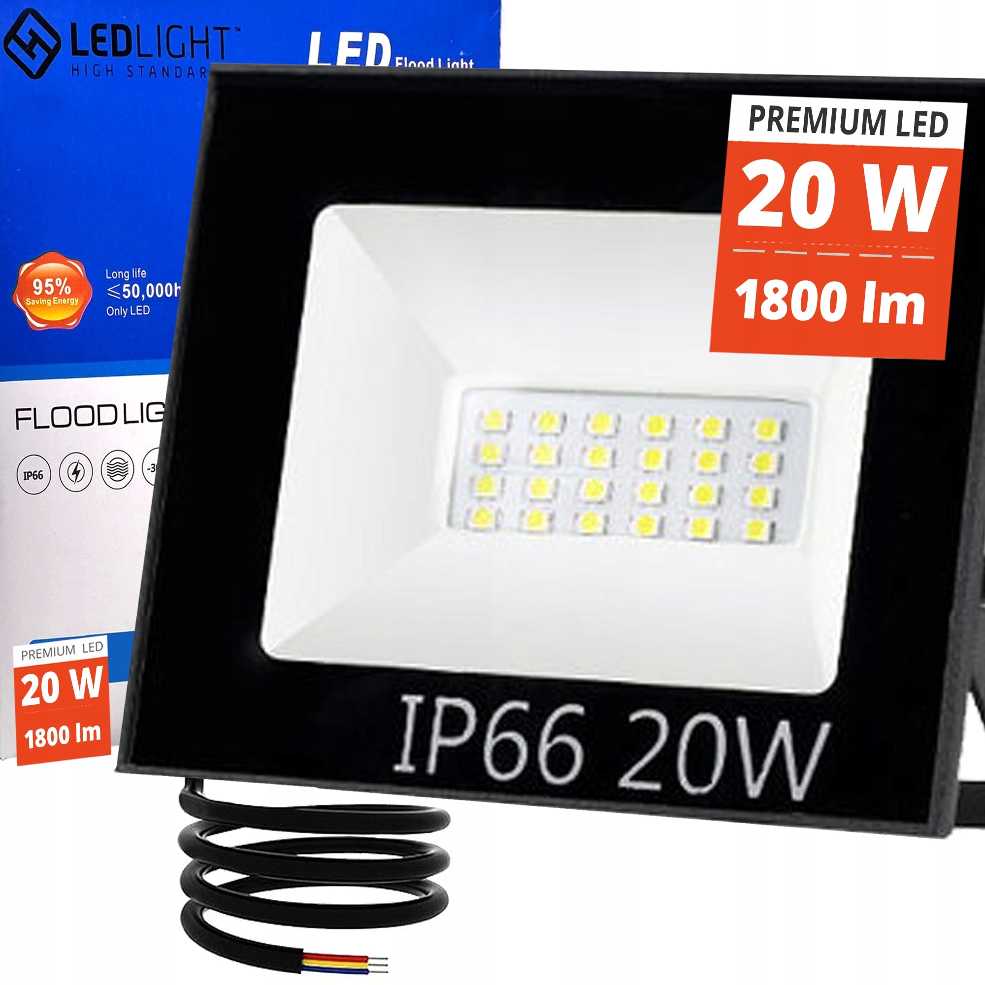 Halogen Headlight Work Lamp LED Floodlight Waterproof Lighting 10W Packaging status original