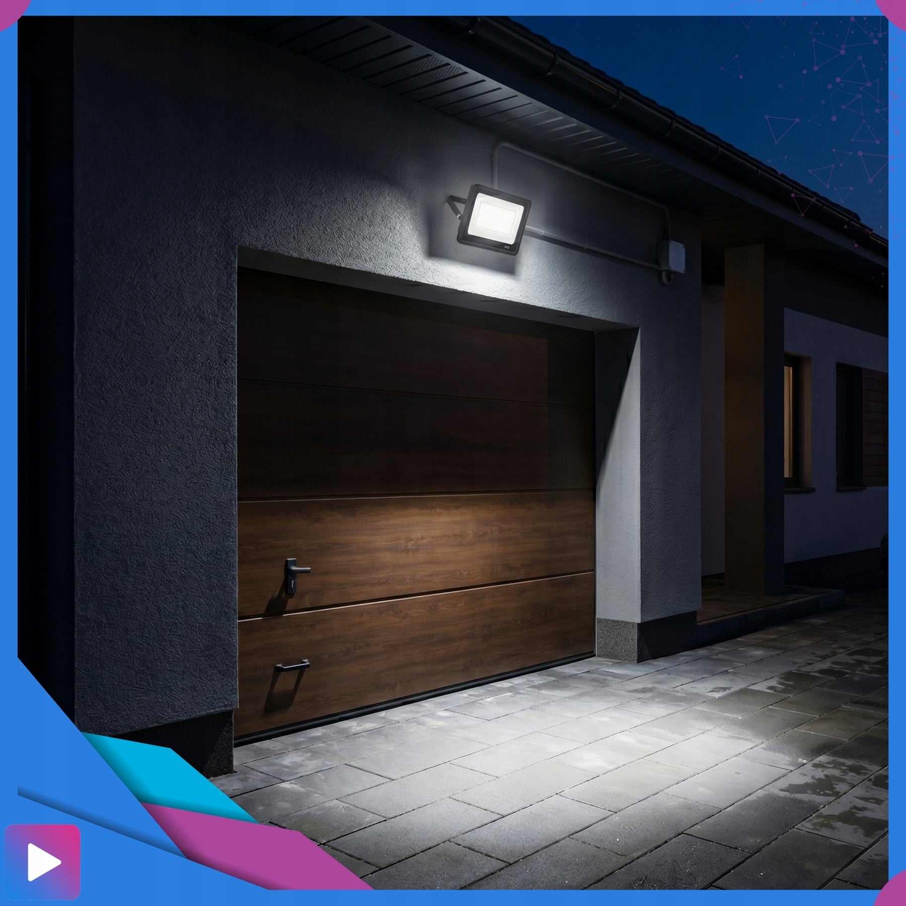 Halogen LED 150W Outdoor Floodlight Lamp Wall Lamp Spotlight 6500K Cold Packaging status original