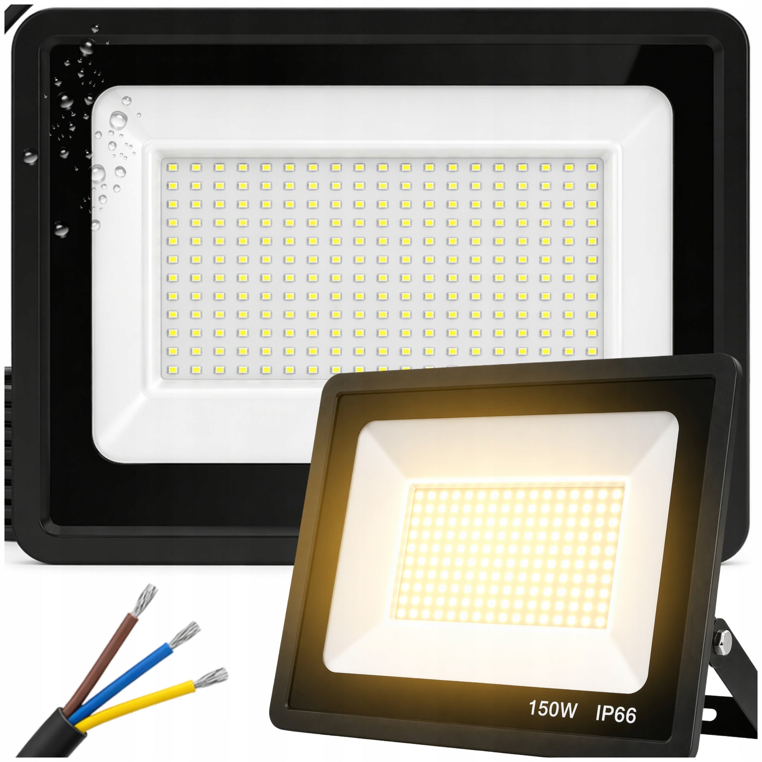 Halogen LED 150W Outdoor Floodlight Lamp Wall Lamp Spotlight 6500K Cold