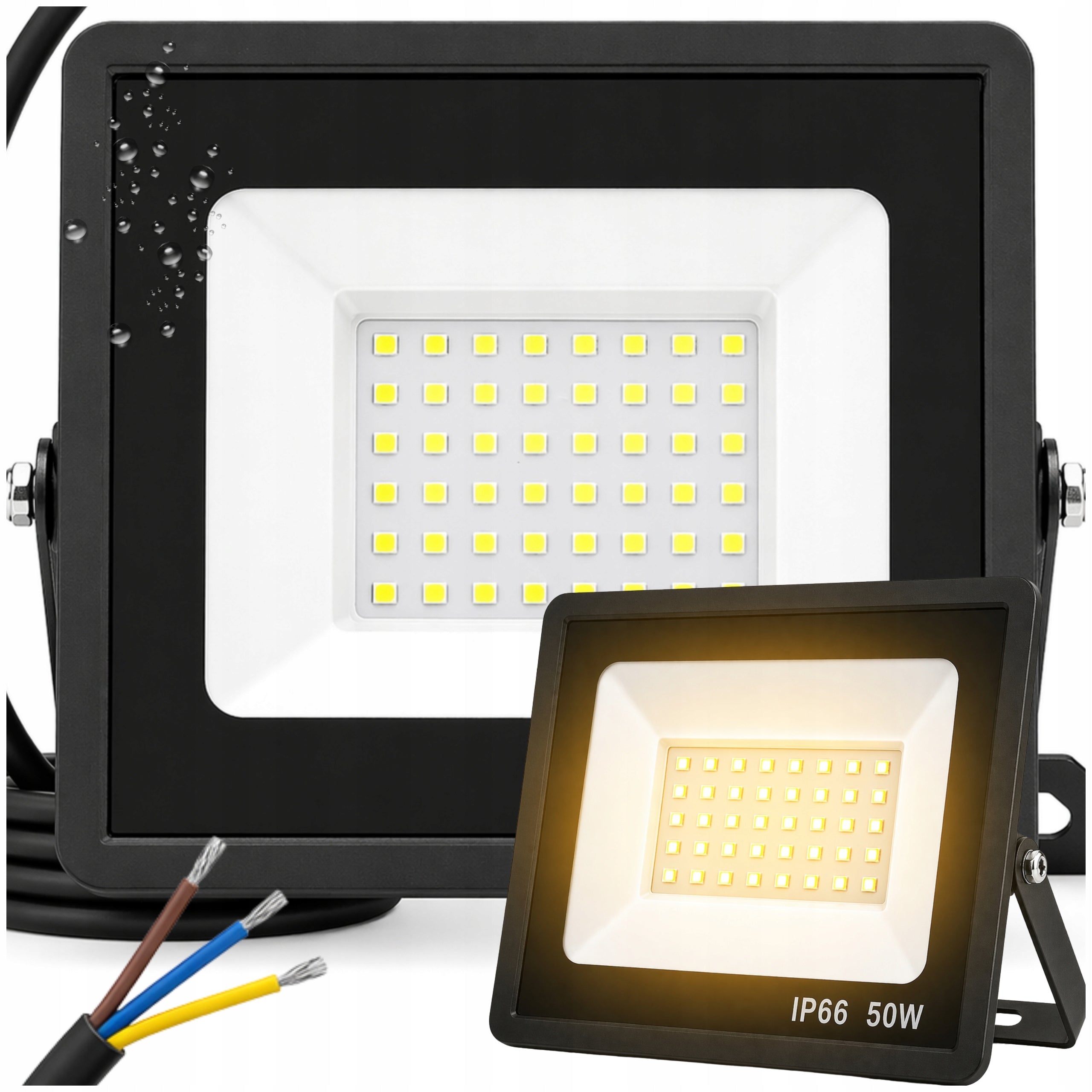 Halogen LED 50W Outdoor Floodlight Lamp Wall Lamp Headlight 4000K