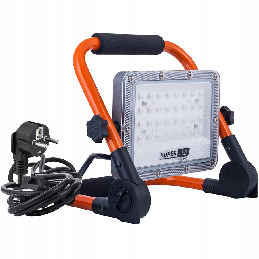 Halogen LED Building 50W 5500lm Holder Portable 230V Cord With Plug