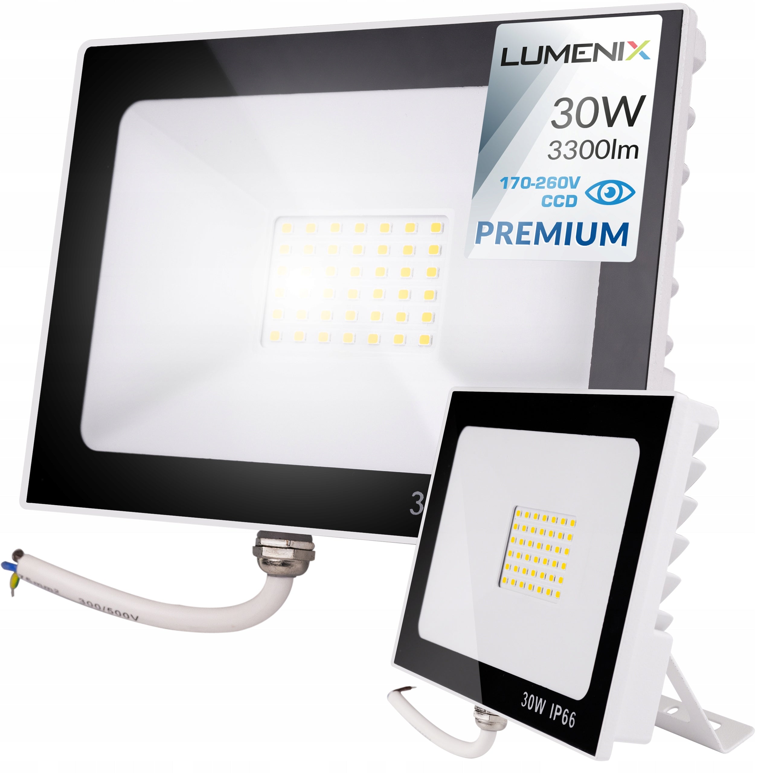 Halogen LED CCD 30W 3300lm Headlight Work Lamp Floodlight Waterproof