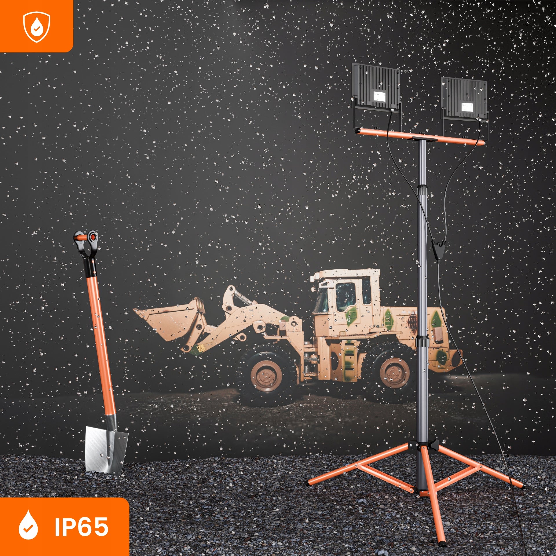 Halogen LED Construction Tripod Floodlight 2x 50W 11000lm Lamp On Stand Brand Smartled