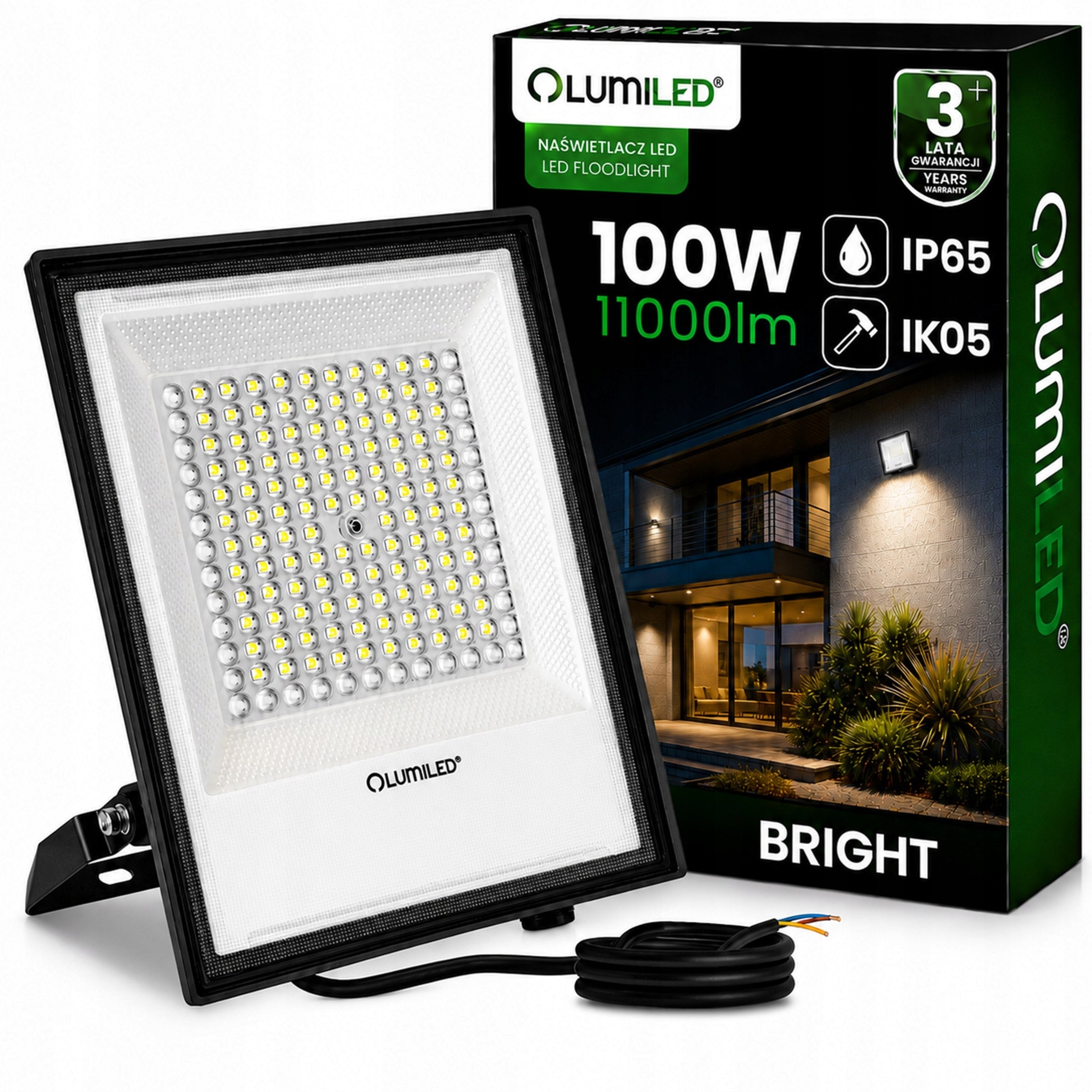 Halogen LED Floodlight 100W Outdoor Garden Spotlight Waterproof SLIM