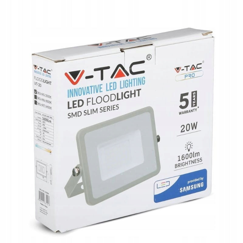 Halogen LED Floodlight 20W SMD SAMSUNG 4000K grey Brightness 1600 lm