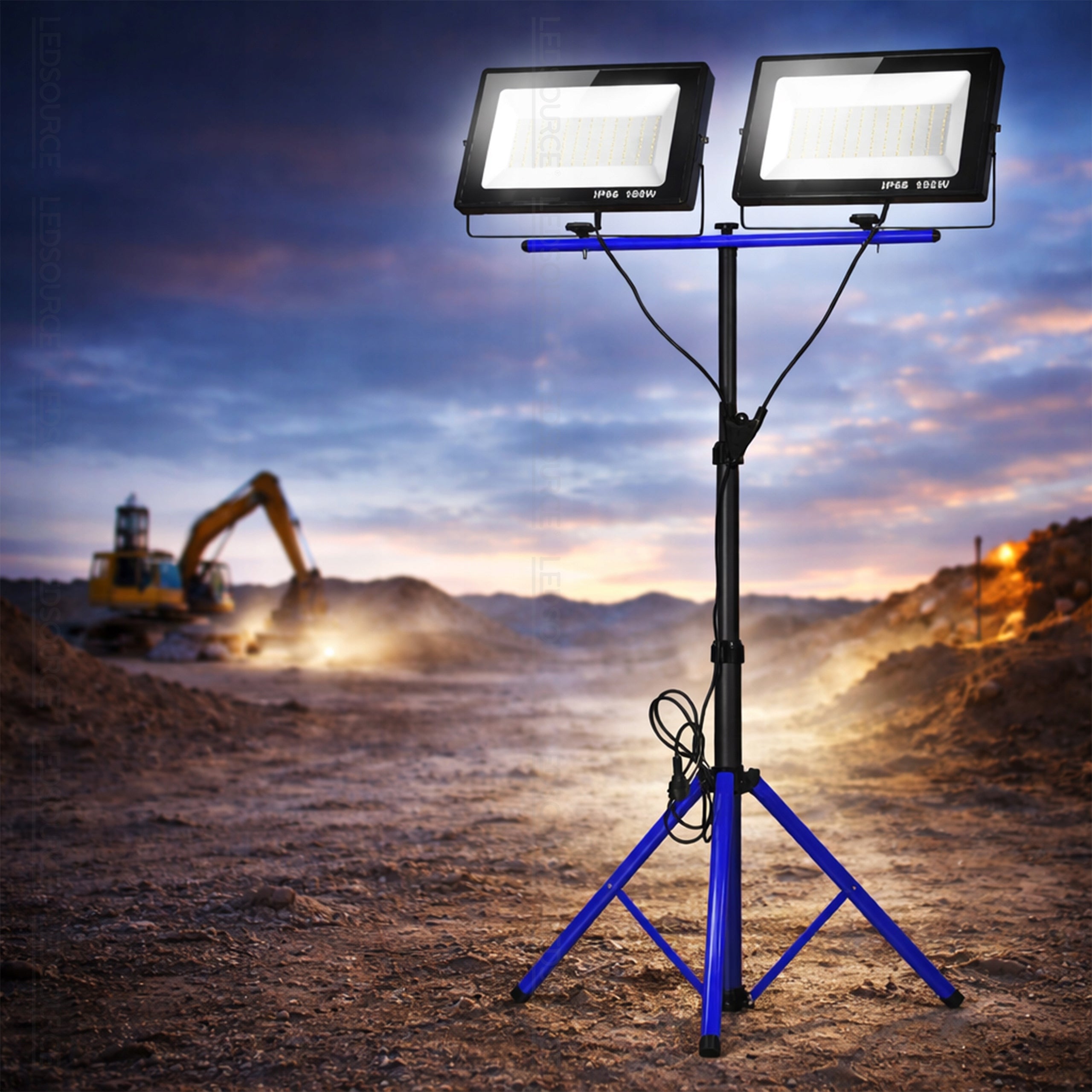 Halogen LED Floodlight 2x 100W = 200W 9000lm Neutral Slim + Plug Packaging status original
