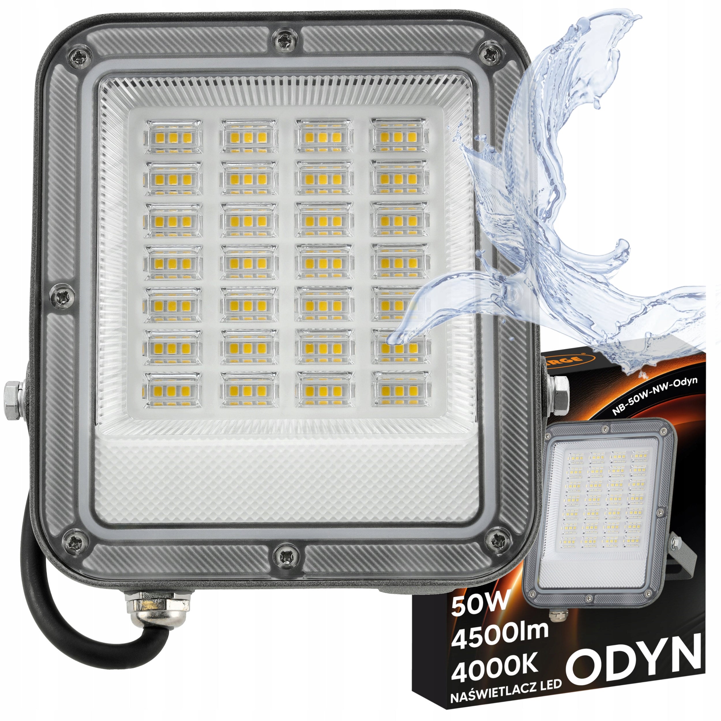 Halogen LED Floodlight Lamp 50W 4500lm Premium Outdoor Spotlight 4000K Manufacturer code Halogen LED Naświetlacz Lampa 50W 4500lm