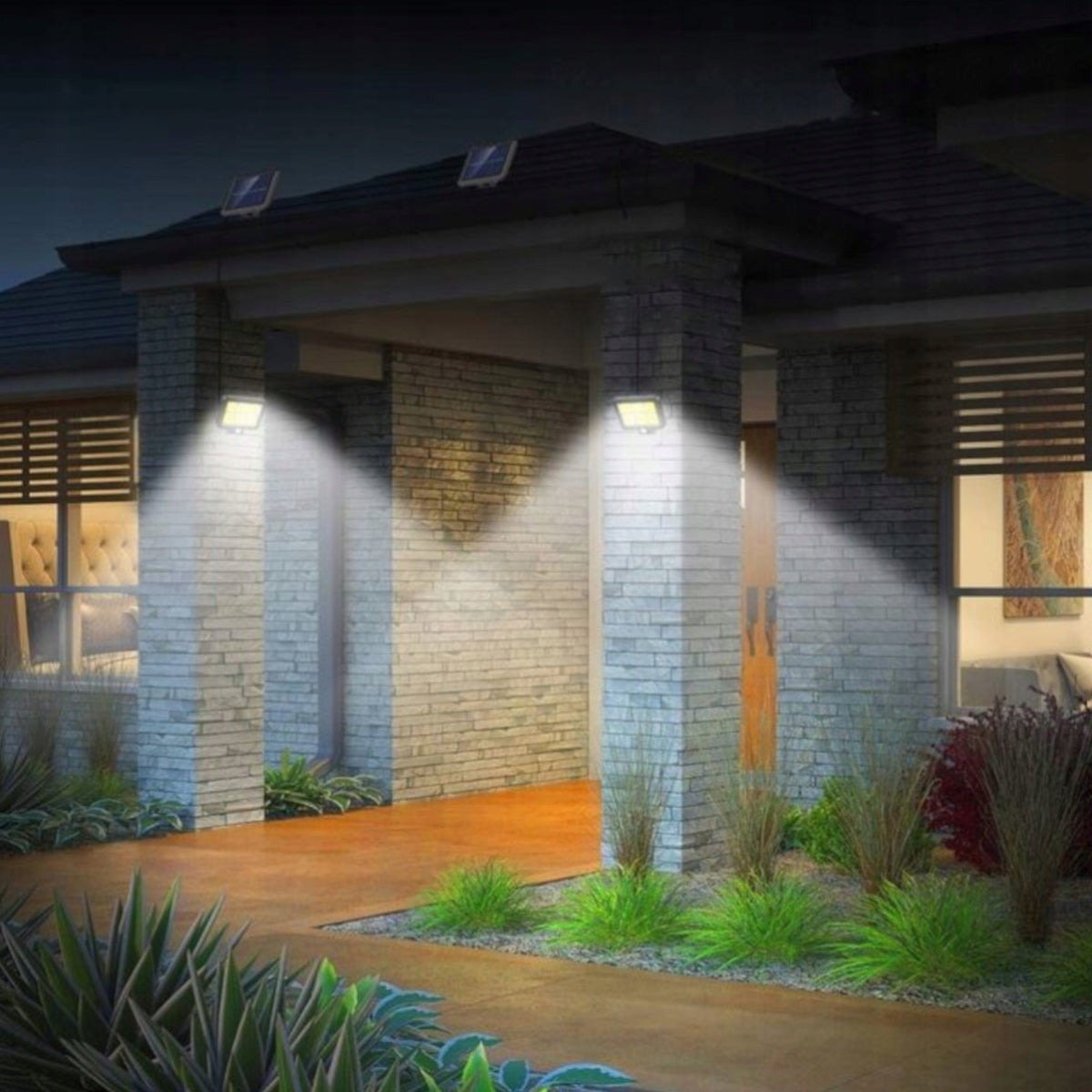 Halogen LED Floodlight Solar Outdoor Lamp with Motion Sensor Light color cold white