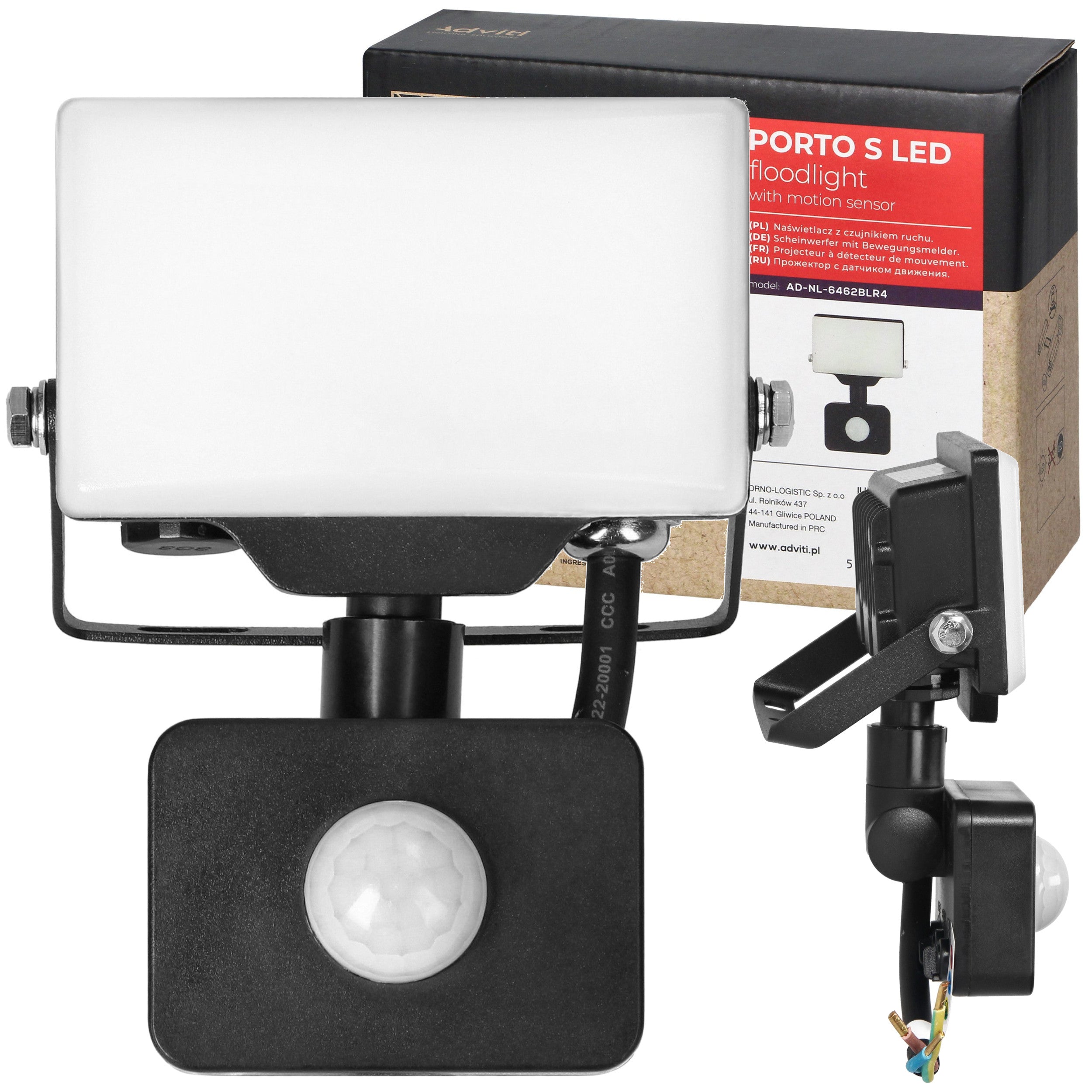 Halogen LED Lamp 10W with TWILIGHT MOTION SENSOR Floodlight Frameless IP44