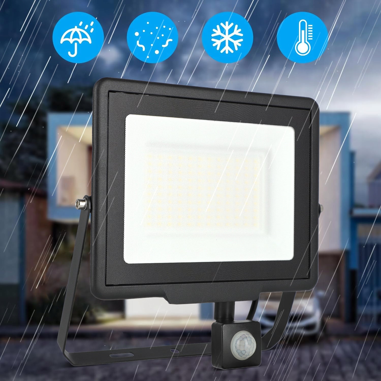 Halogen LED Twilight Motion Sensor Floodlight 100W IP65 PIR Headlight EAN (GTIN) 5903707790265