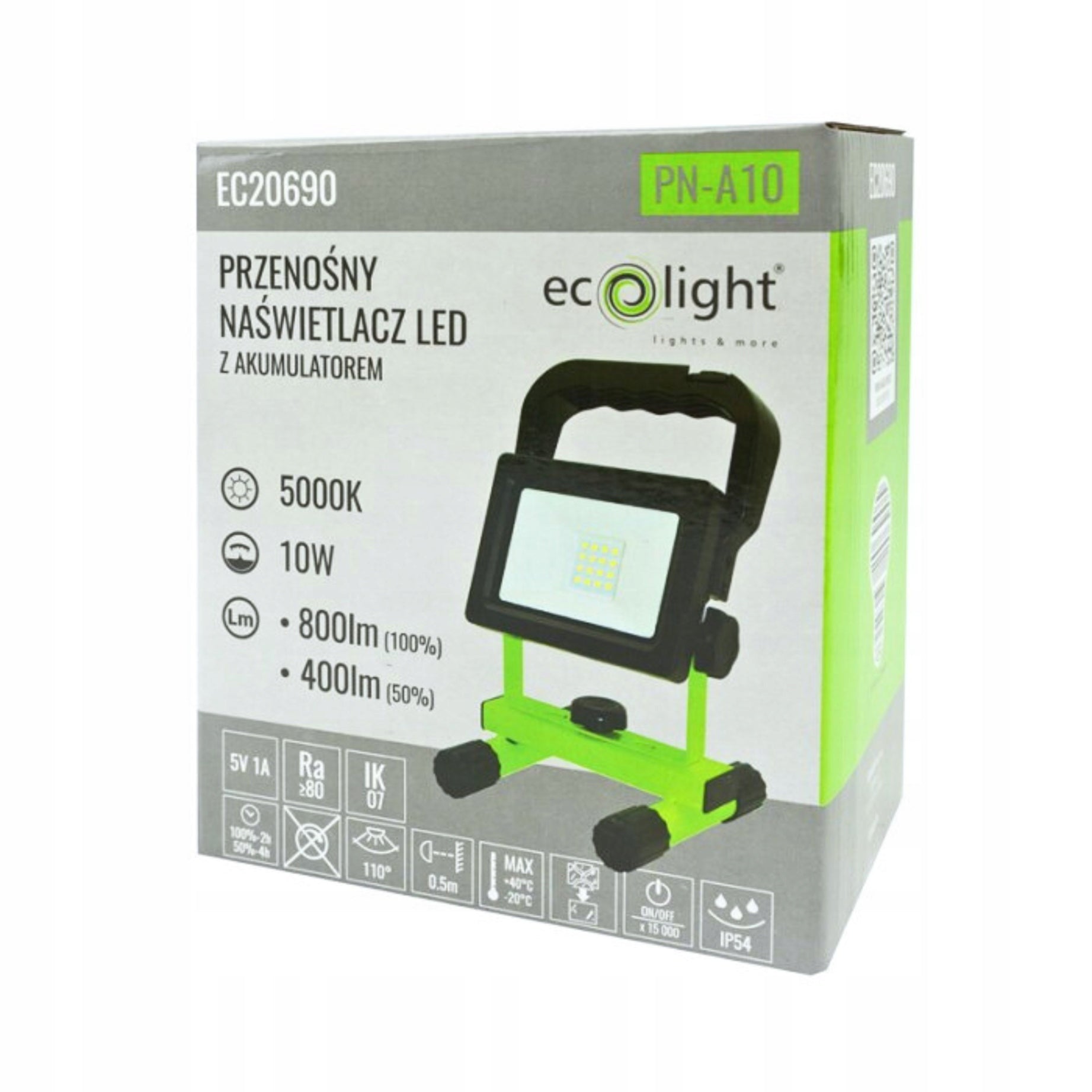 Halogen LED Working Construction 10W Floodlight Portable Workshop Battery Brand Ecolight
