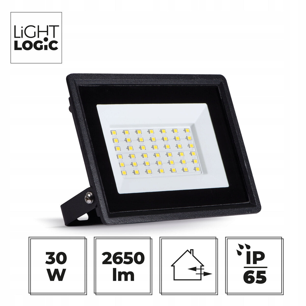 Halogen LED black IP65 floodlight 30W Manufacturer code 66010