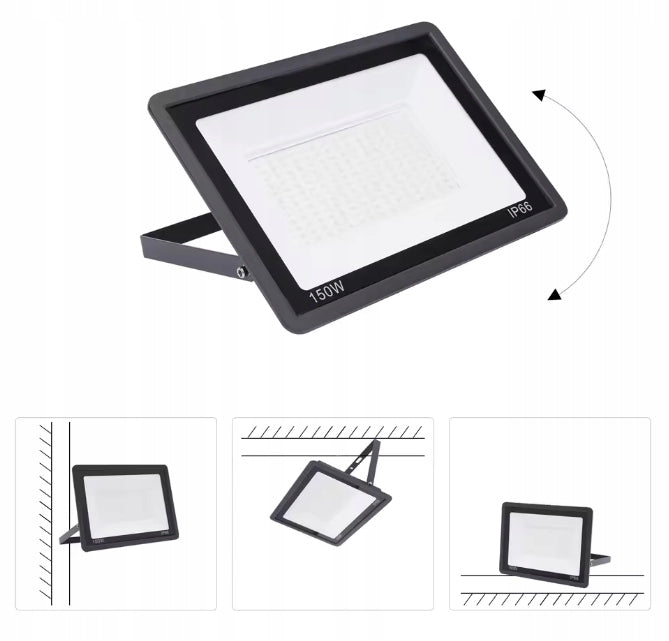 Halogen LED floodlight 150W outdoor spotlight lamp slim 13500lm IP66 Packaging status original