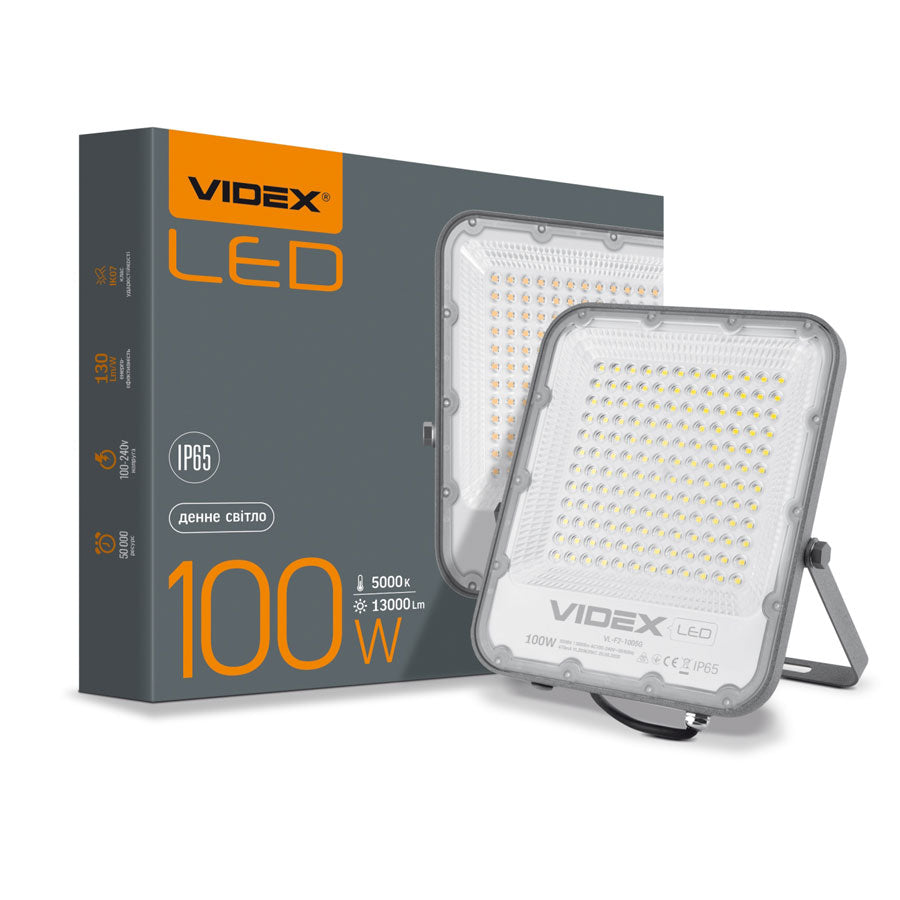 Halogen LED floodlight gray LAMP 100W 13000lm 5000K IP65 VIDEX neutral