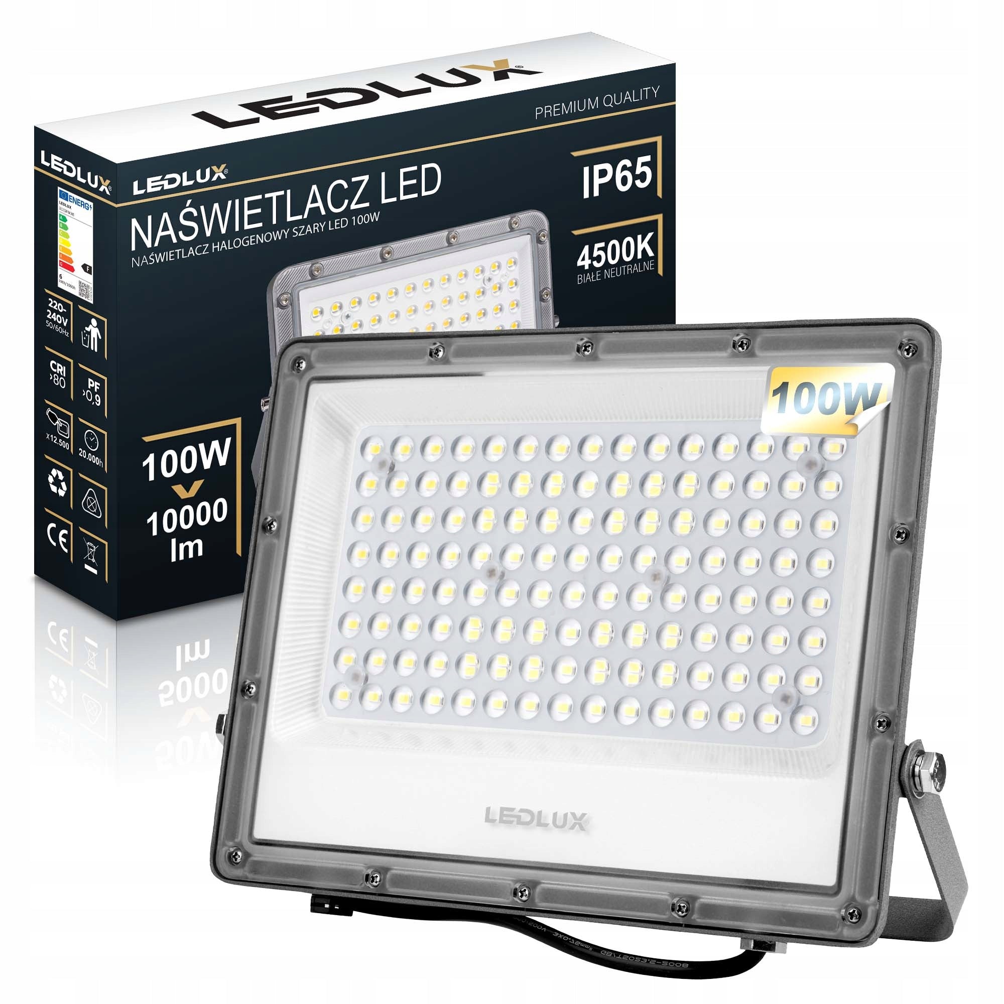 Halogen LED floodlight lamp 100W 10000lm Premium outdoor spotlight